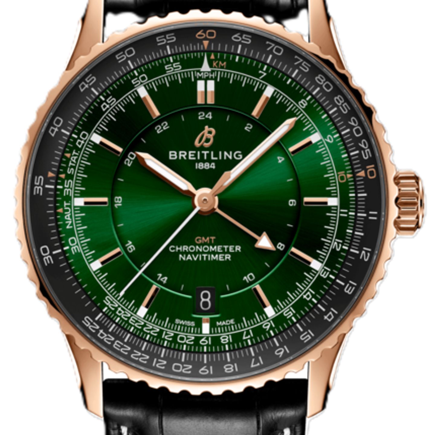 Breitling Navitimer GMT R32310251L1P1 (2026) - Green dial 41 mm Red Gold case (1/1)