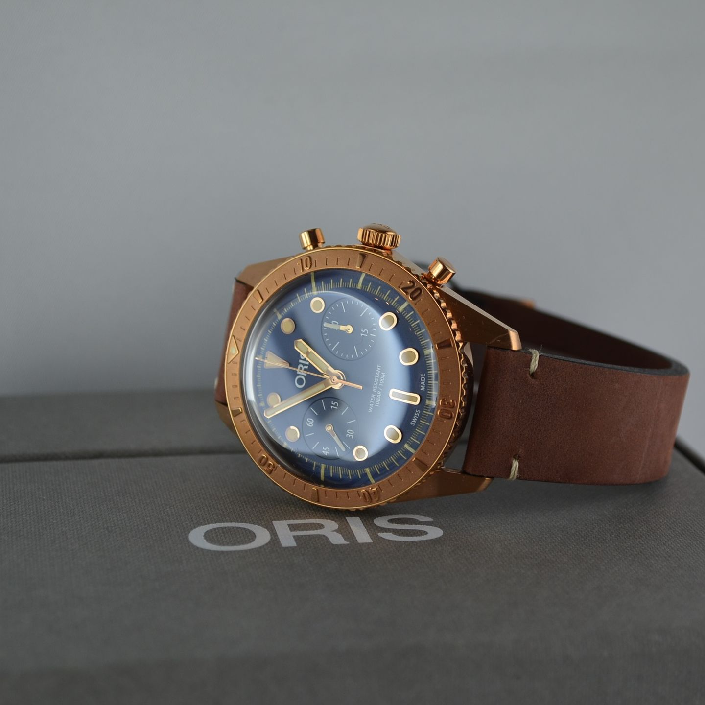 Oris Divers Sixty Five 01 771 7744 3185-Set LS (Unknown (random serial)) - Blue dial 43 mm Bronze case (2/4)