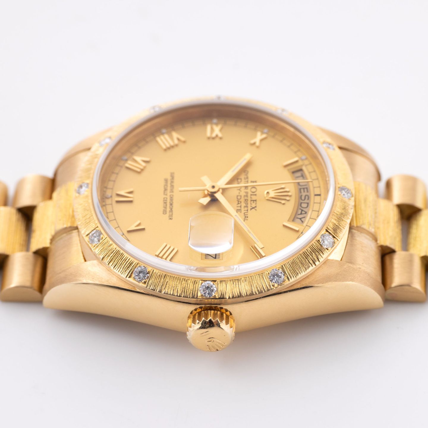 Rolex Day-Date 36 18108 (1986) - Champagne wijzerplaat 36mm Geelgoud (8/8)
