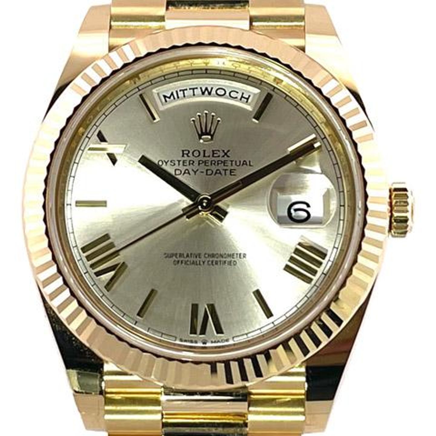Rolex Day-Date 40 228238 (2022) - Silver dial 40 mm Yellow Gold case (1/8)