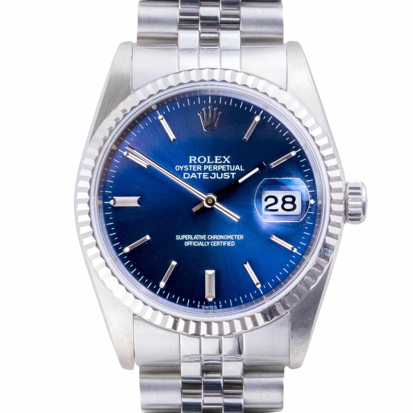 Rolex Datejust 36 16234 (1989) - Blue dial 36 mm Steel case (3/8)