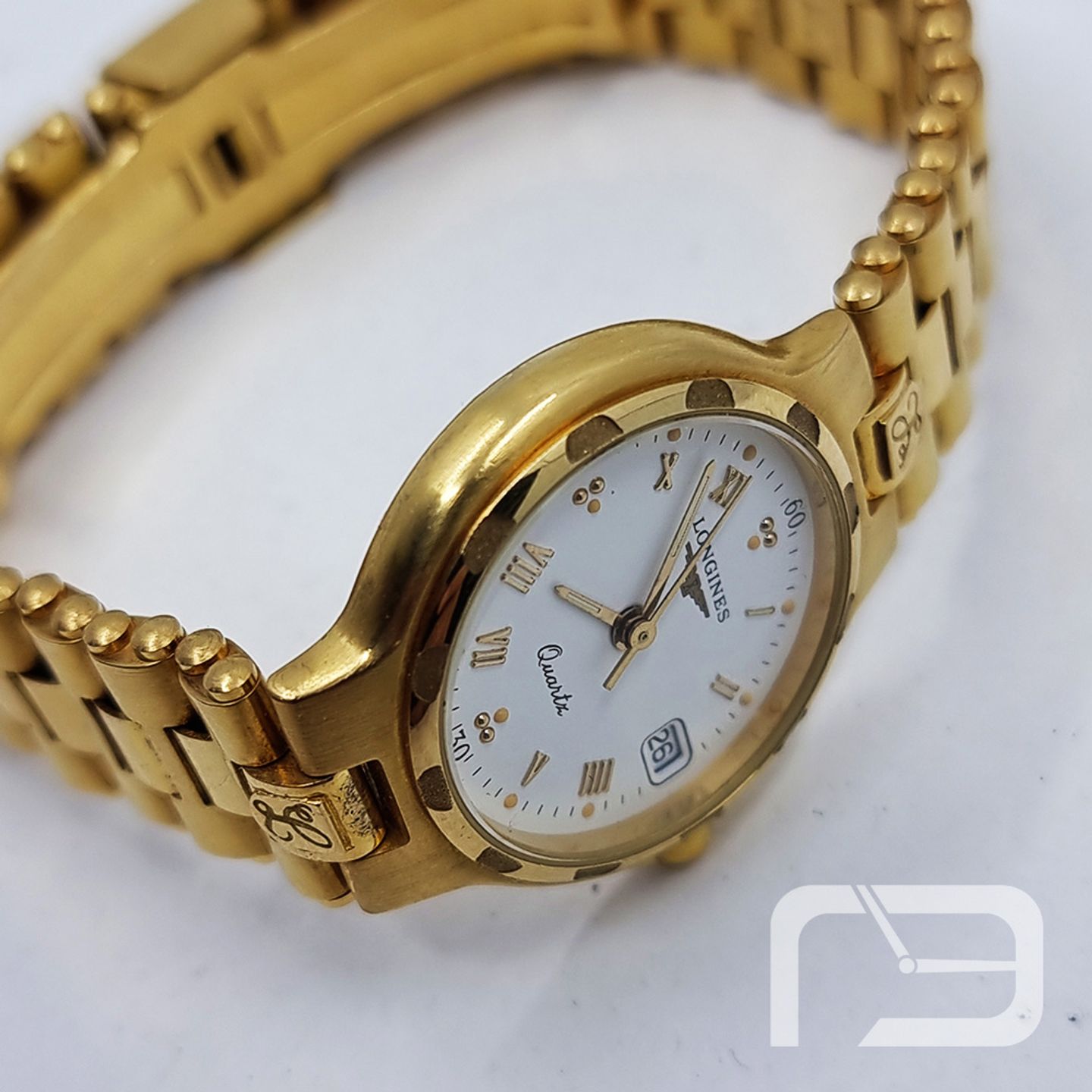 Longines Unknown 9792152 (Unknown (random serial)) - White dial 25 mm Yellow Gold case (5/8)