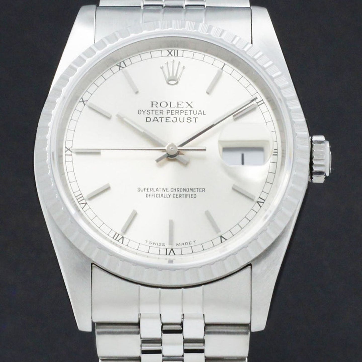 Rolex Datejust 36 16220 (1989) - Zilver wijzerplaat 36mm Staal (1/7)