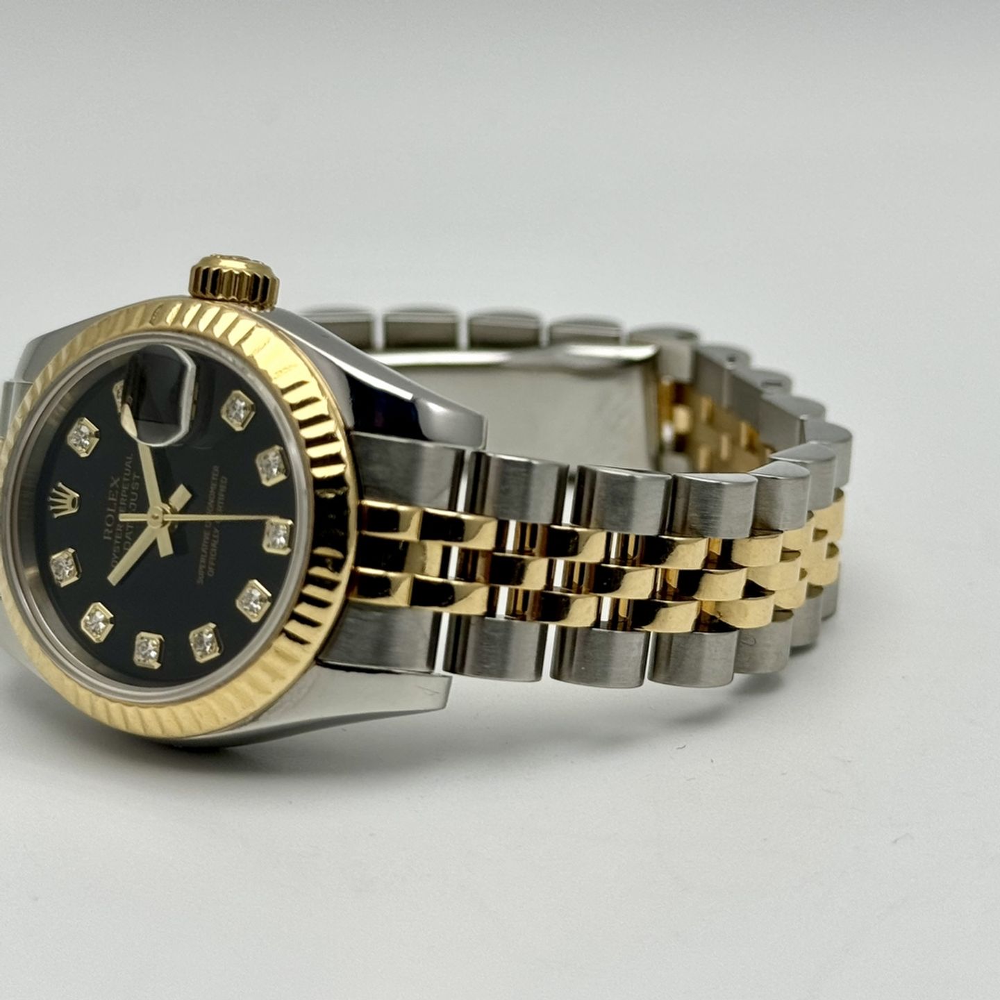 Rolex Lady-Datejust 179173 (2004) - Black dial 26 mm Gold/Steel case (10/10)