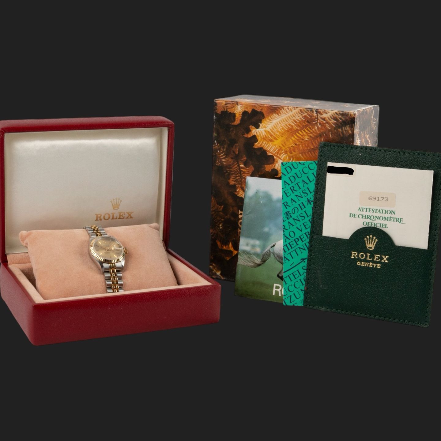 Rolex Lady-Datejust 69173 (Onbekend (willekeurig serienummer)) - Champagne wijzerplaat 26mm Goud/Staal (8/8)