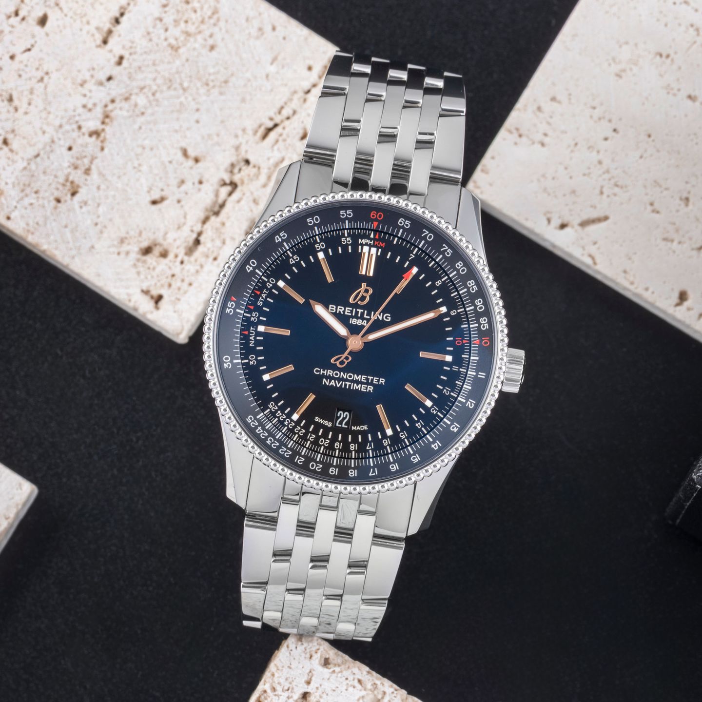 Breitling Navitimer A17326241B1A1 (Onbekend (willekeurig serienummer)) - Zwart wijzerplaat 41mm Staal (1/8)