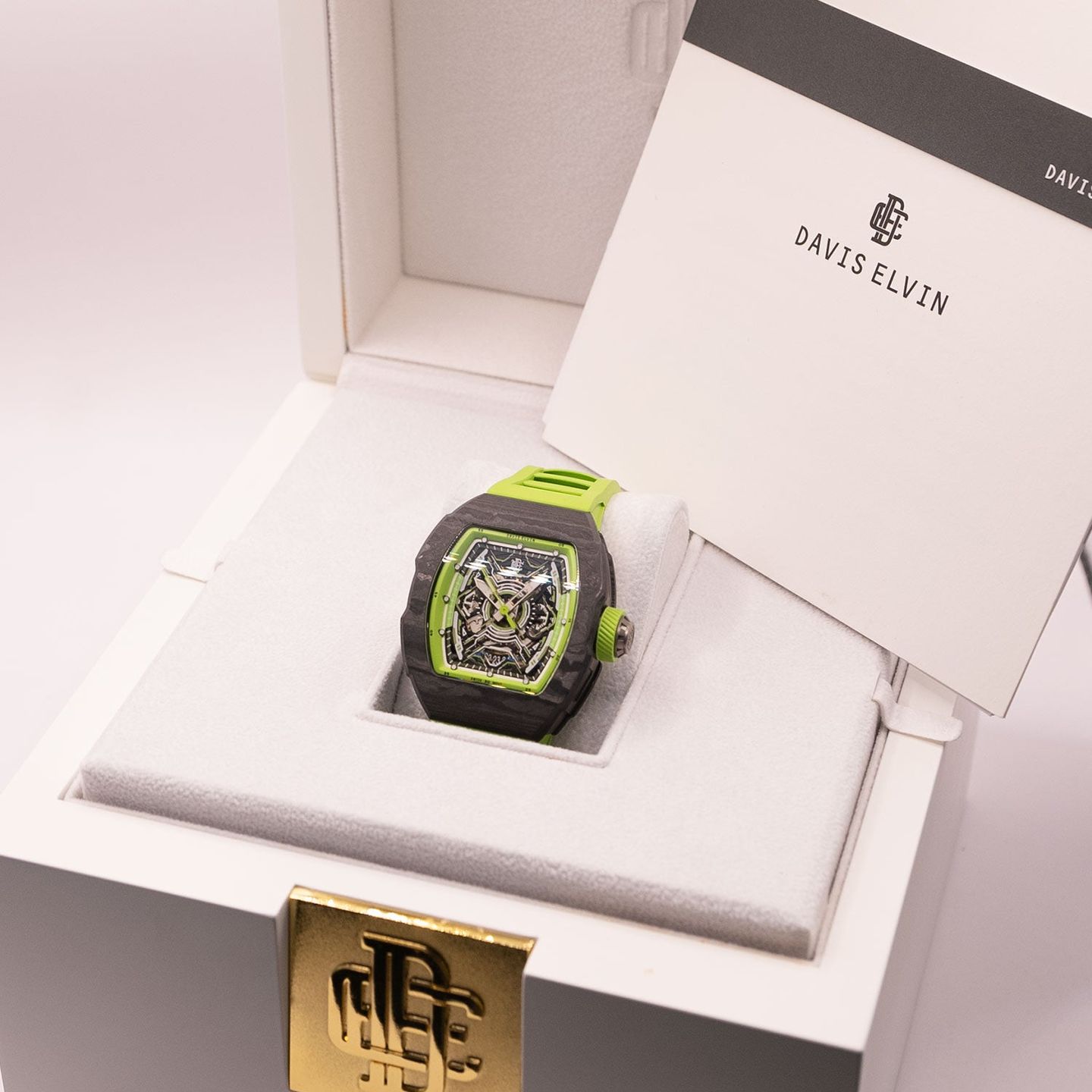 Davis Elvin DR05-X3 (Onbekend (willekeurig serienummer)) - Transparant wijzerplaat 40mm Titanium (5/5)