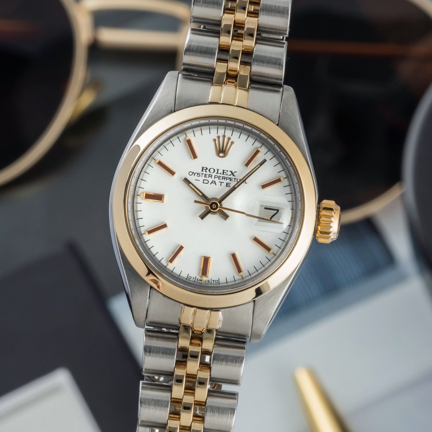 Rolex Lady-Datejust 6916 (1976) - White dial 26 mm Gold/Steel case (3/8)