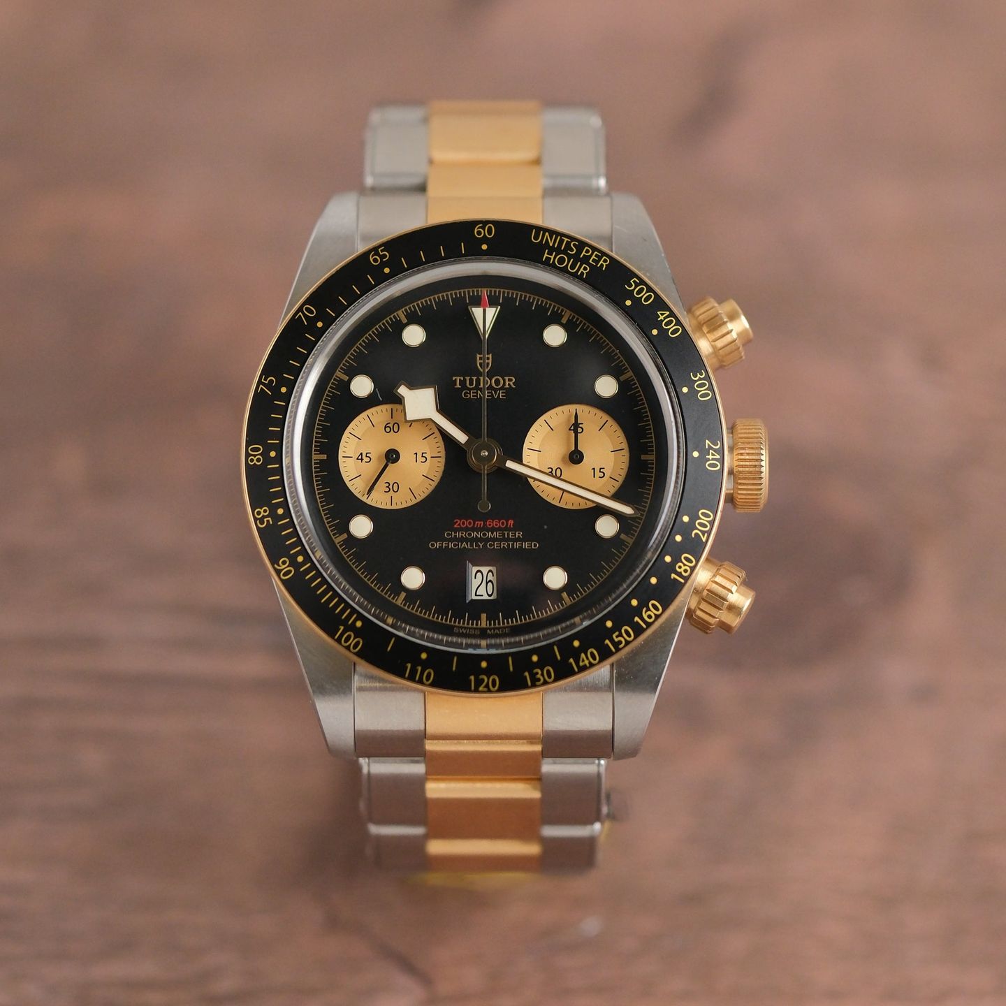 Tudor Black Bay Chrono 79363N (2023) - Black dial 41 mm Gold/Steel case (1/8)