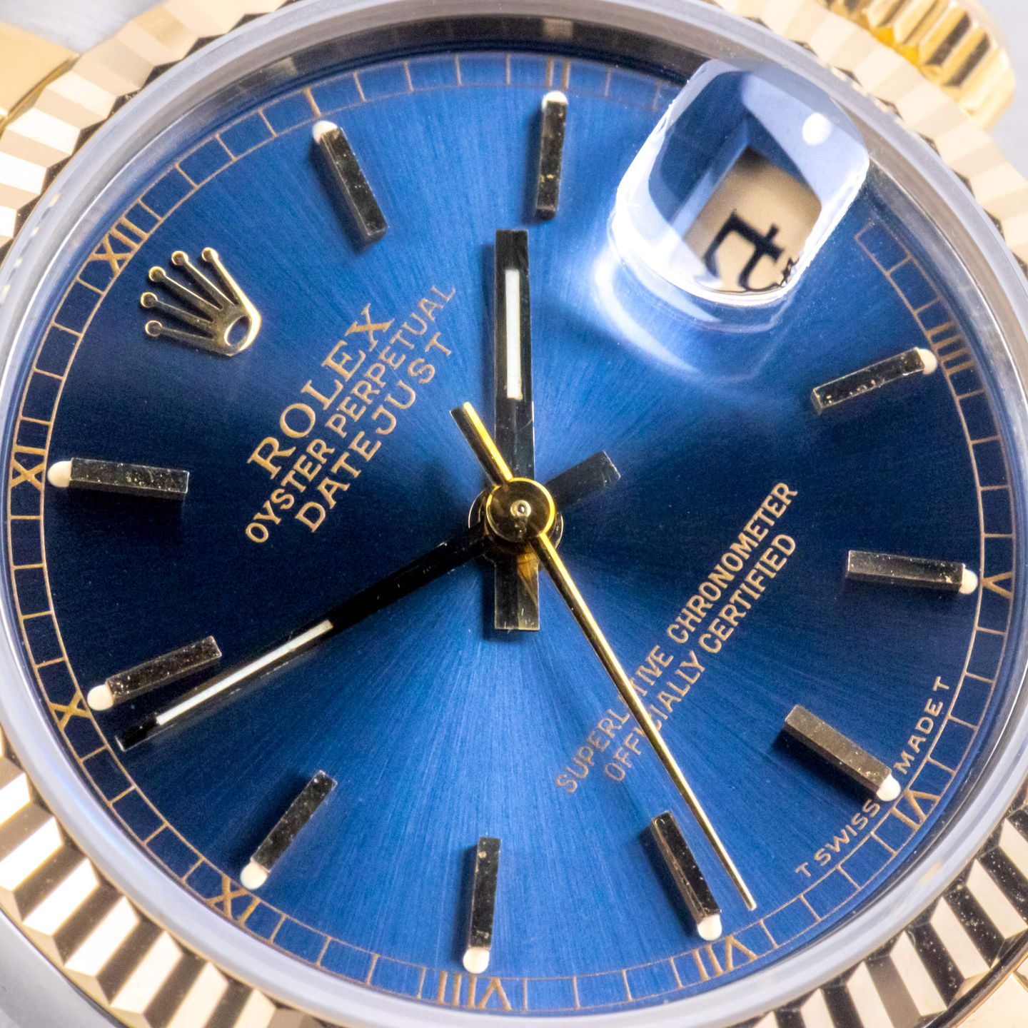 Rolex Datejust 31 68273 (1989) - Blue dial 31 mm Gold/Steel case (2/8)