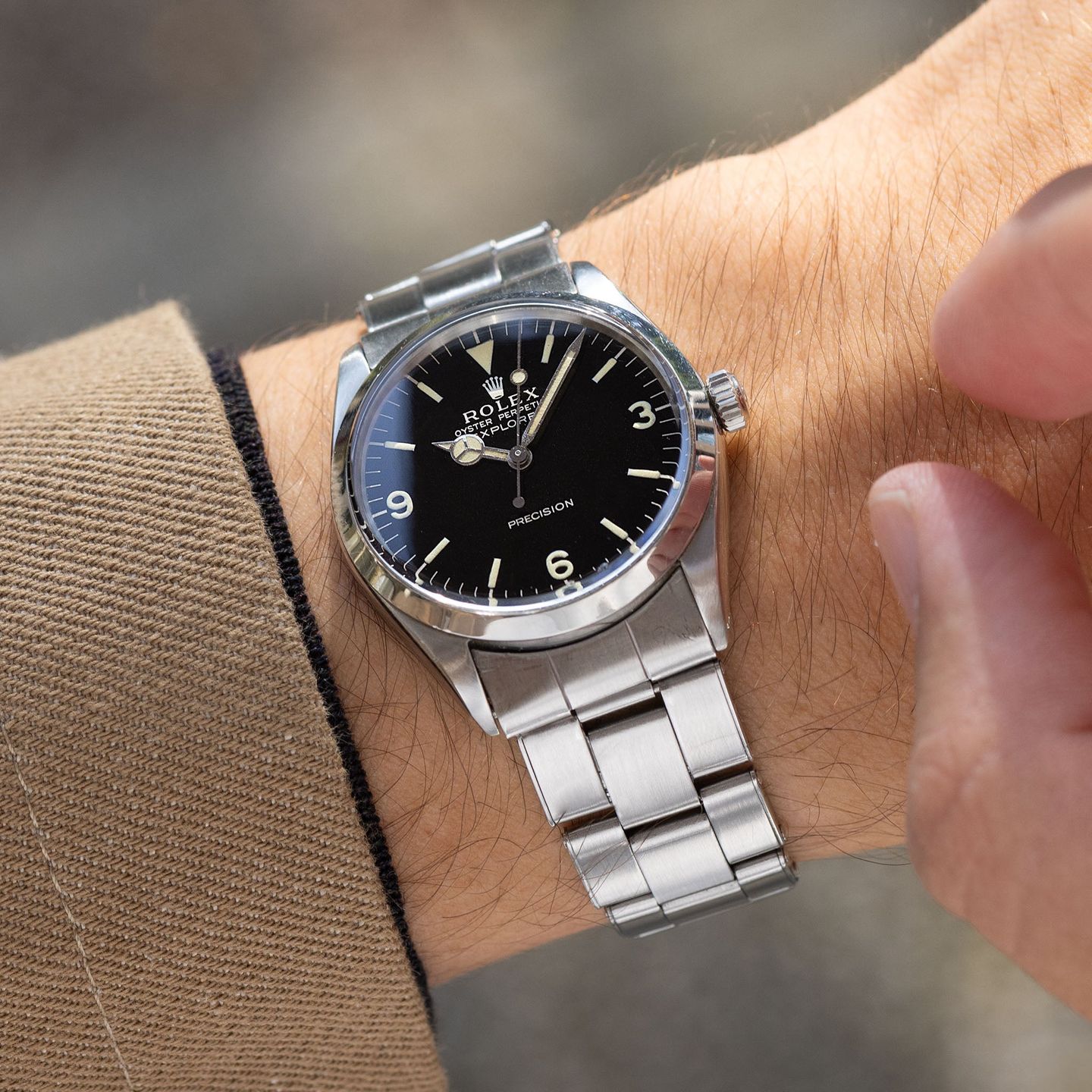 Rolex Explorer 5500 (1967) - Zwart wijzerplaat 34mm Staal (5/8)