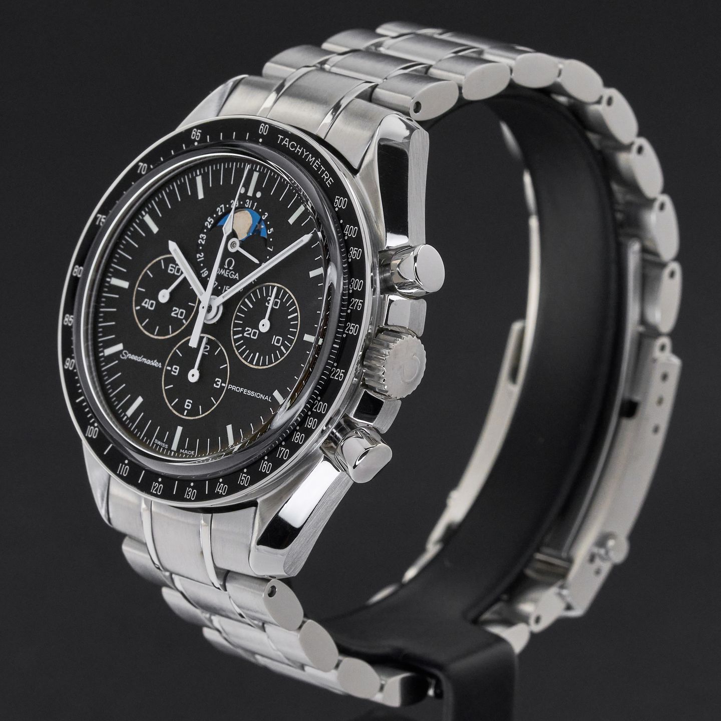 Omega Speedmaster Moonphase 3576.50 (Onbekend (willekeurig serienummer)) - Zwart wijzerplaat 42mm Staal (4/8)
