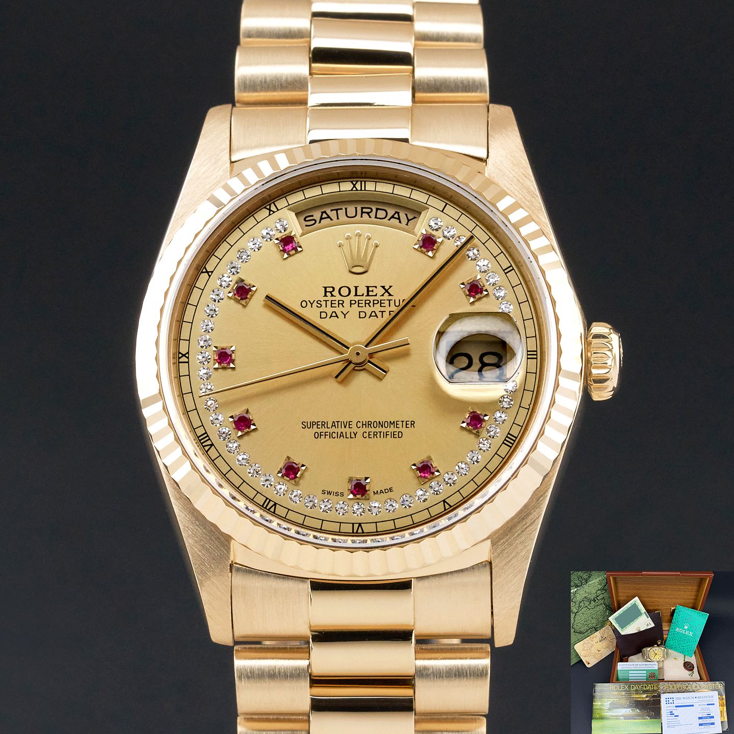 Rolex Day-Date 36 18238 (1989) - 36mm Geelgoud (1/8)