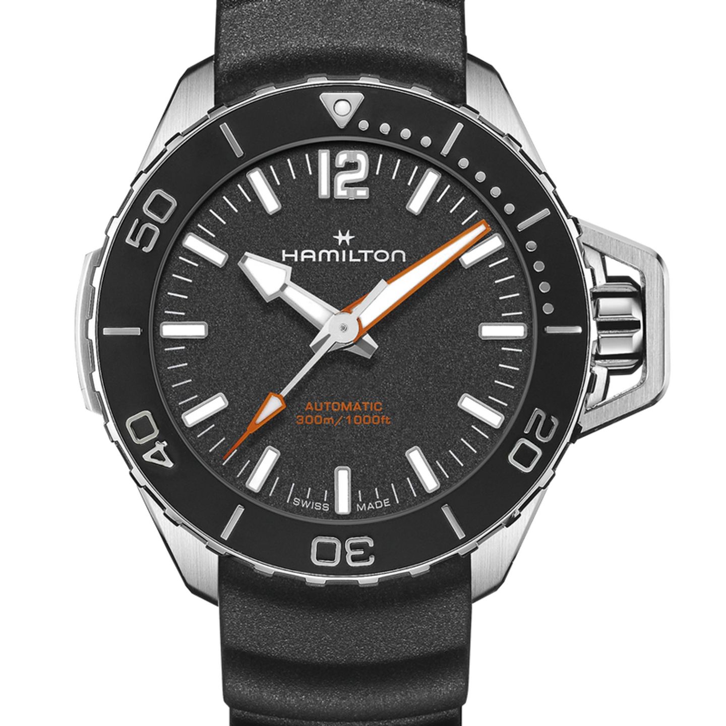 Hamilton Khaki Navy Frogman H77455330 (2026) - Zwart wijzerplaat 41mm Staal (1/4)