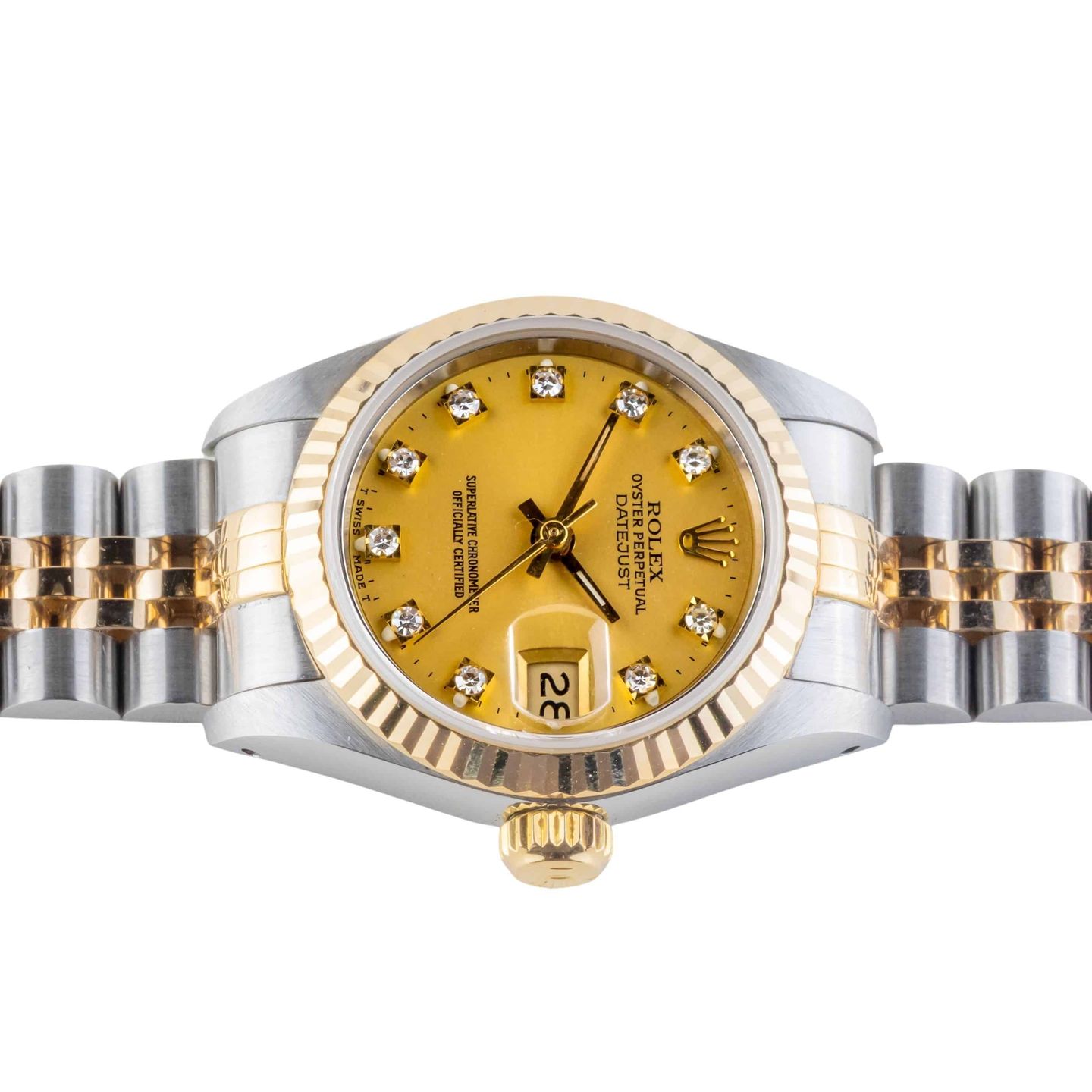 Rolex Lady-Datejust 69173 (1993) - Champagne dial 26 mm Gold/Steel case (6/8)