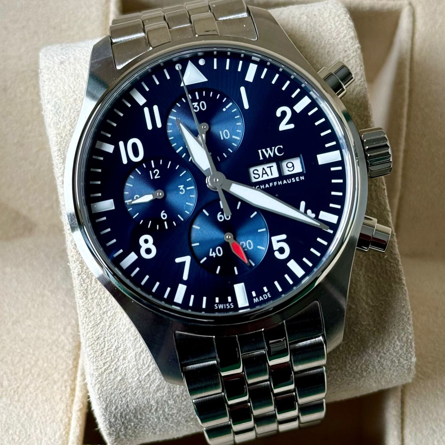 IWC Pilot Chronograph IW378004 (2020) - Blue dial 41 mm Steel case (1/7)