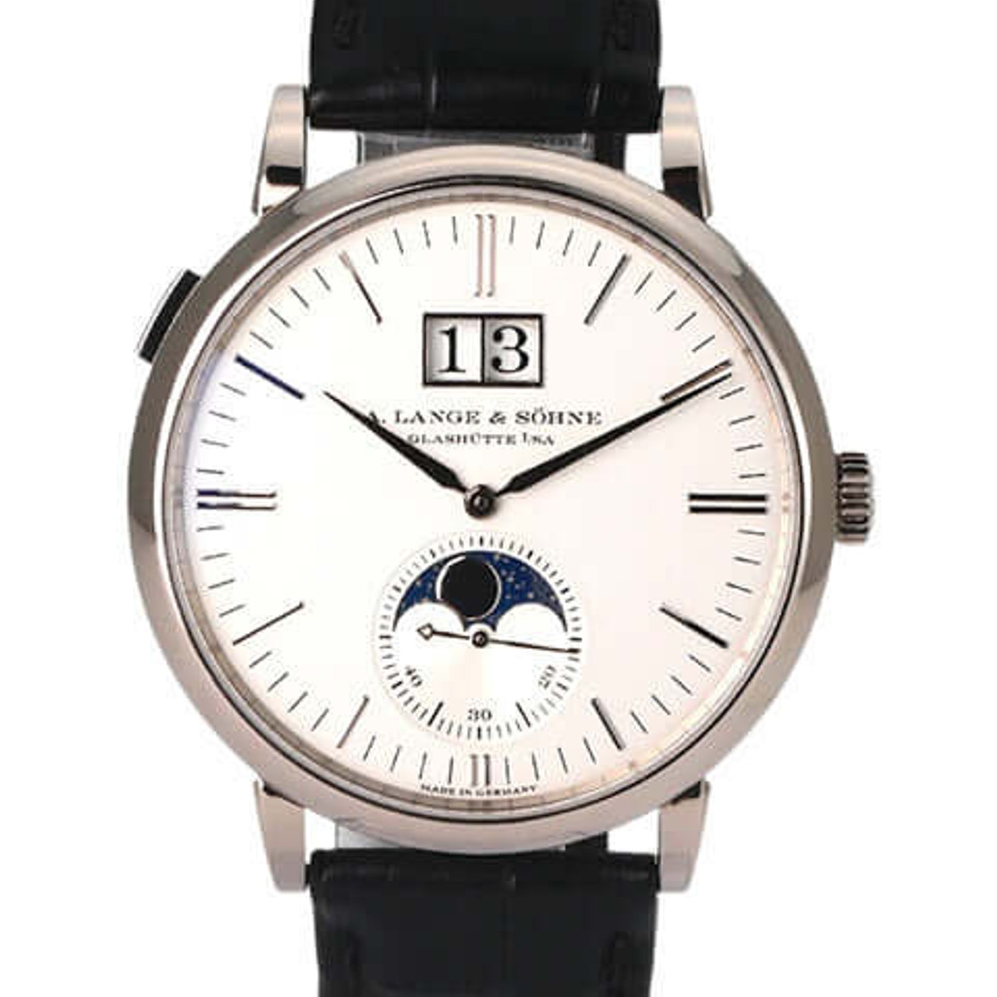 A. Lange & Söhne Saxonia 384.026 (2019) - Zilver wijzerplaat 40mm Witgoud (1/8)