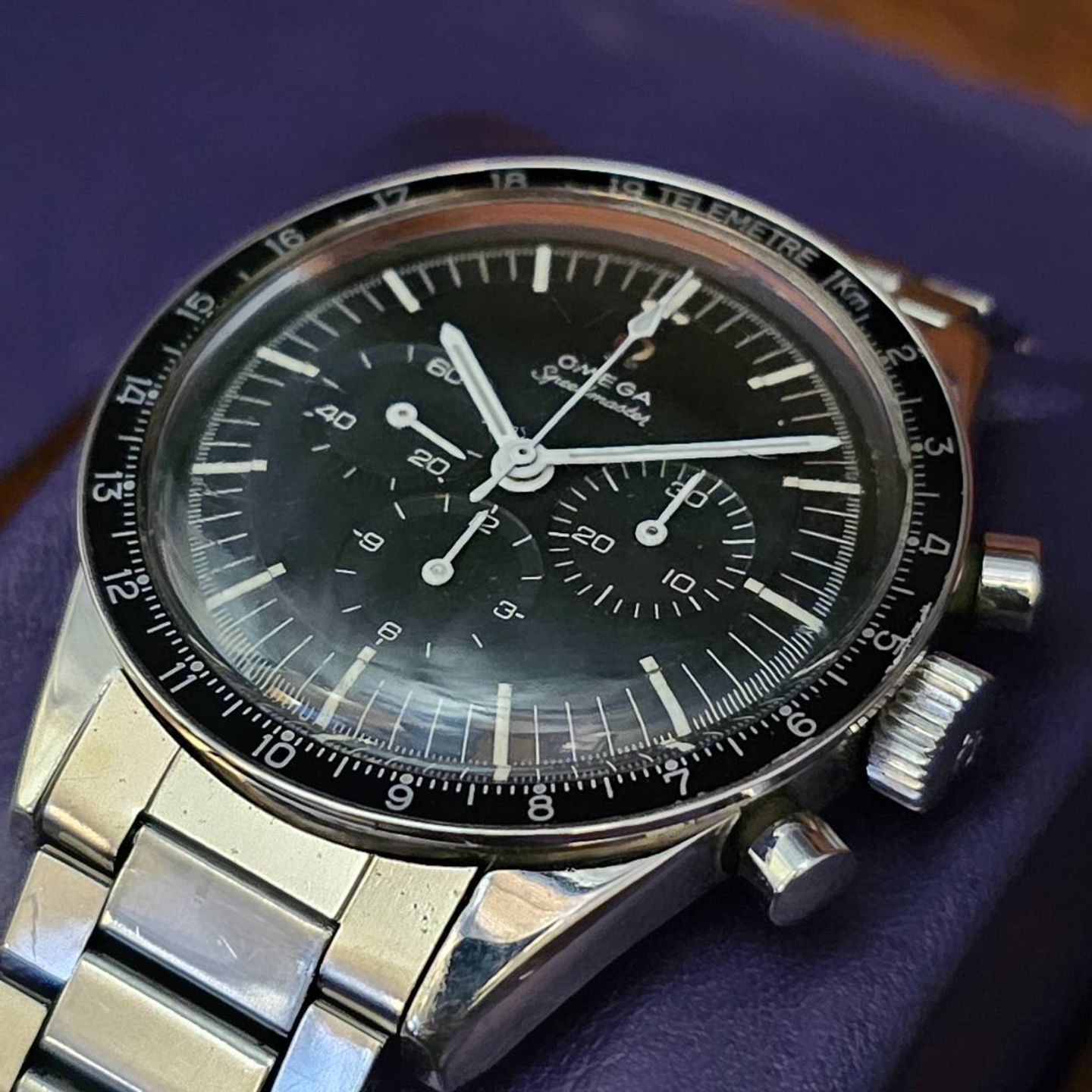 Omega Speedmaster Professional Moonwatch ST 105.003 (1964) - Zwart wijzerplaat 40mm Staal (4/5)