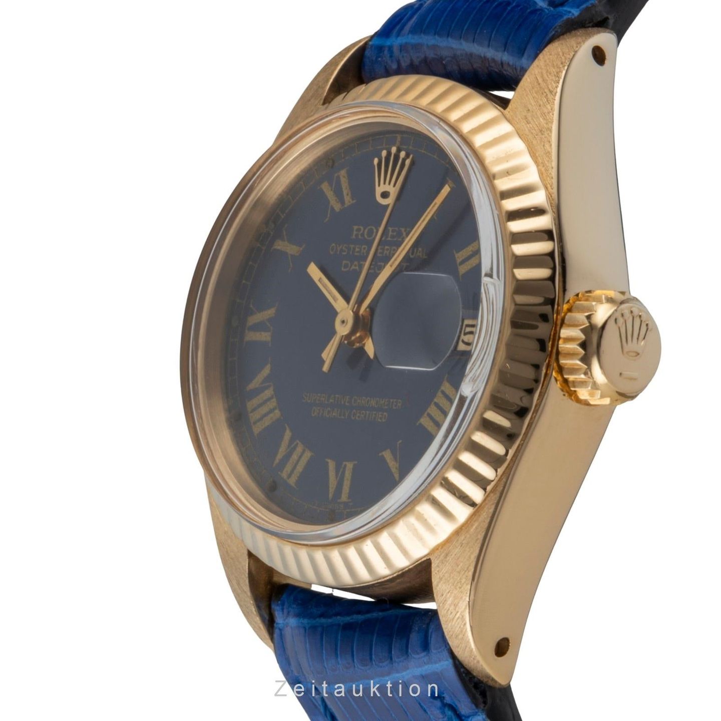 Rolex Lady-Datejust 6917 (1975) - Blauw wijzerplaat 26mm Geelgoud (5/8)