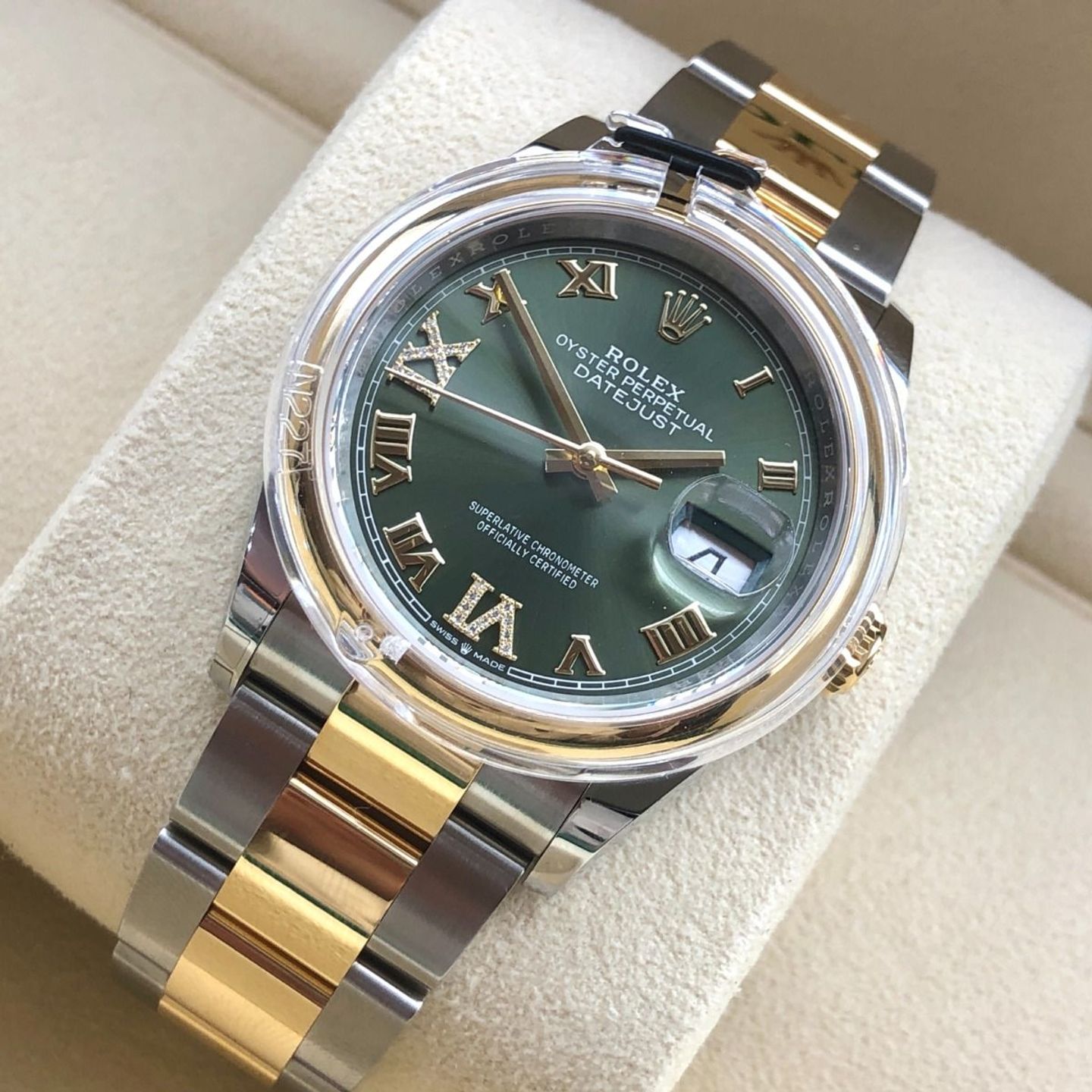 Rolex Datejust 36 126203 (2023) - Green dial 36 mm Steel case (3/8)