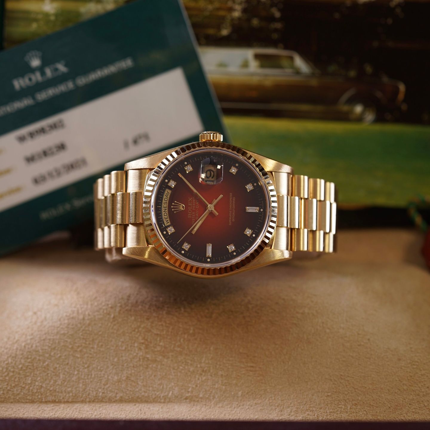 Rolex Day-Date 36 18238 (1995) - Rood wijzerplaat 36mm Geelgoud (4/6)