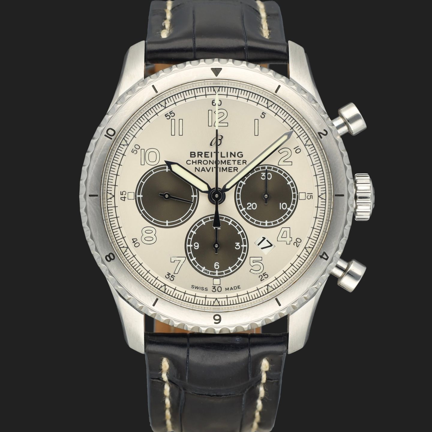 Breitling Aviator 8 AB01171A1G1P1 (2019) - Zilver wijzerplaat 43mm Staal (3/8)