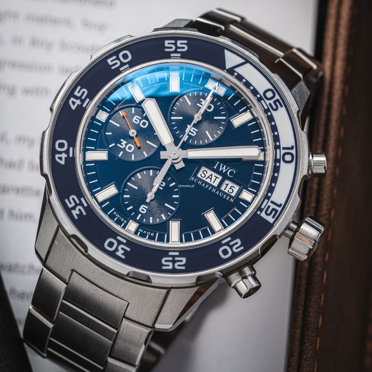 IWC Aquatimer Chronograph IW376710 (Unknown (random serial)) - Blue dial 44 mm Steel case (1/8)