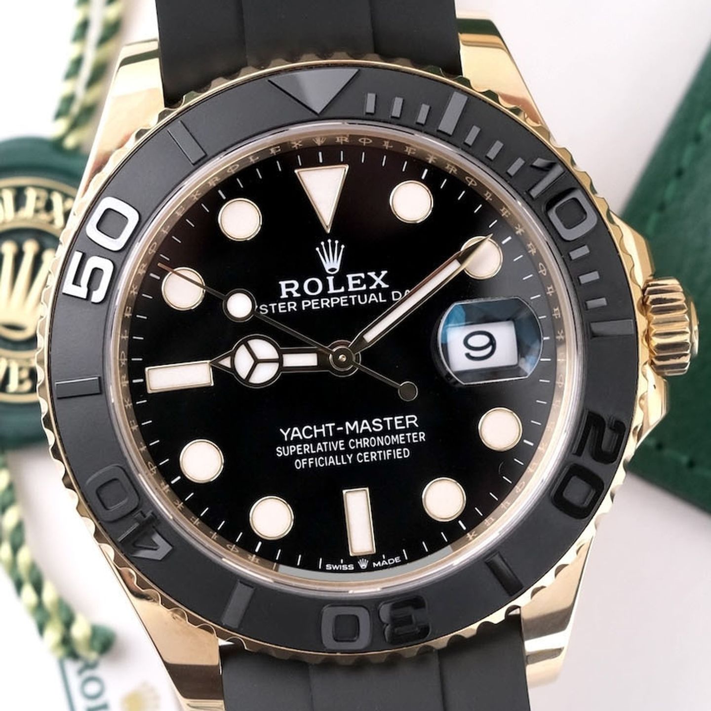 Rolex Yacht-Master 42 226658 (2022) - Black dial 42 mm Yellow Gold case (1/8)