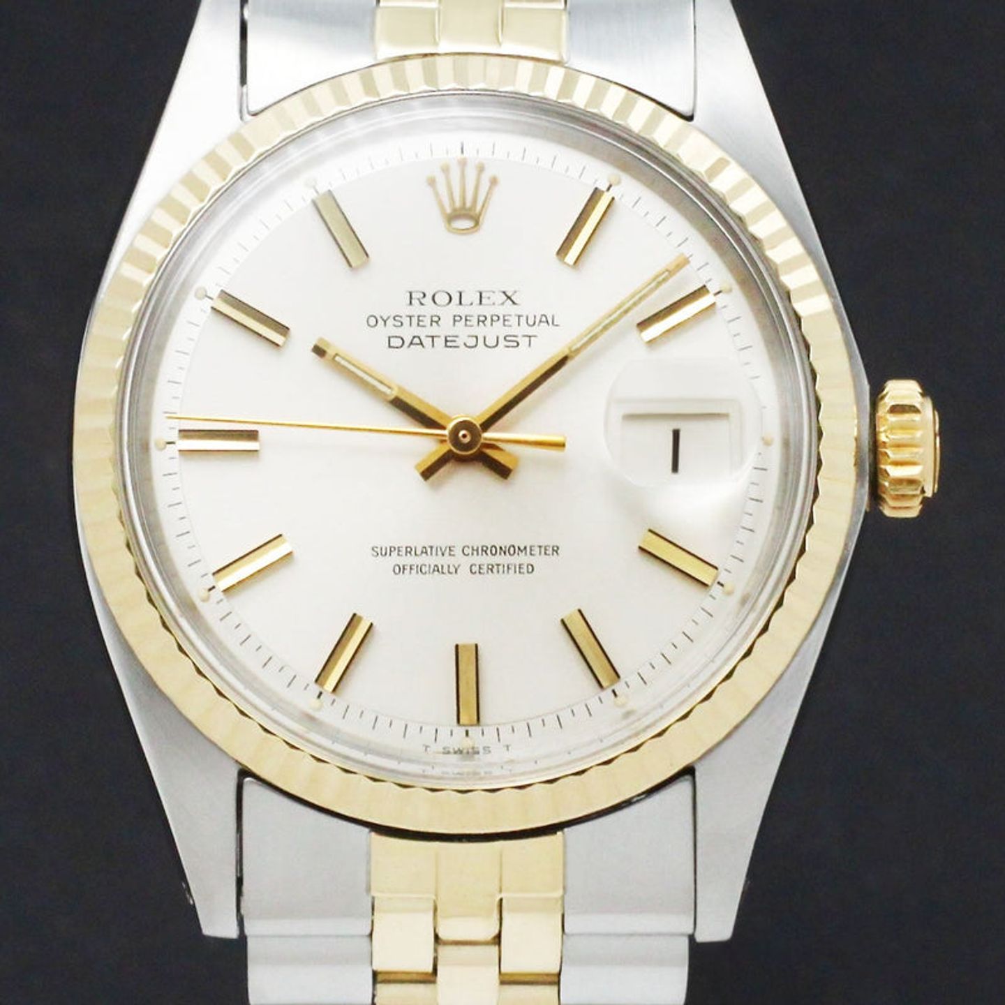 Rolex Datejust 1601 (1972) - Silver dial 36 mm Gold/Steel case (1/7)