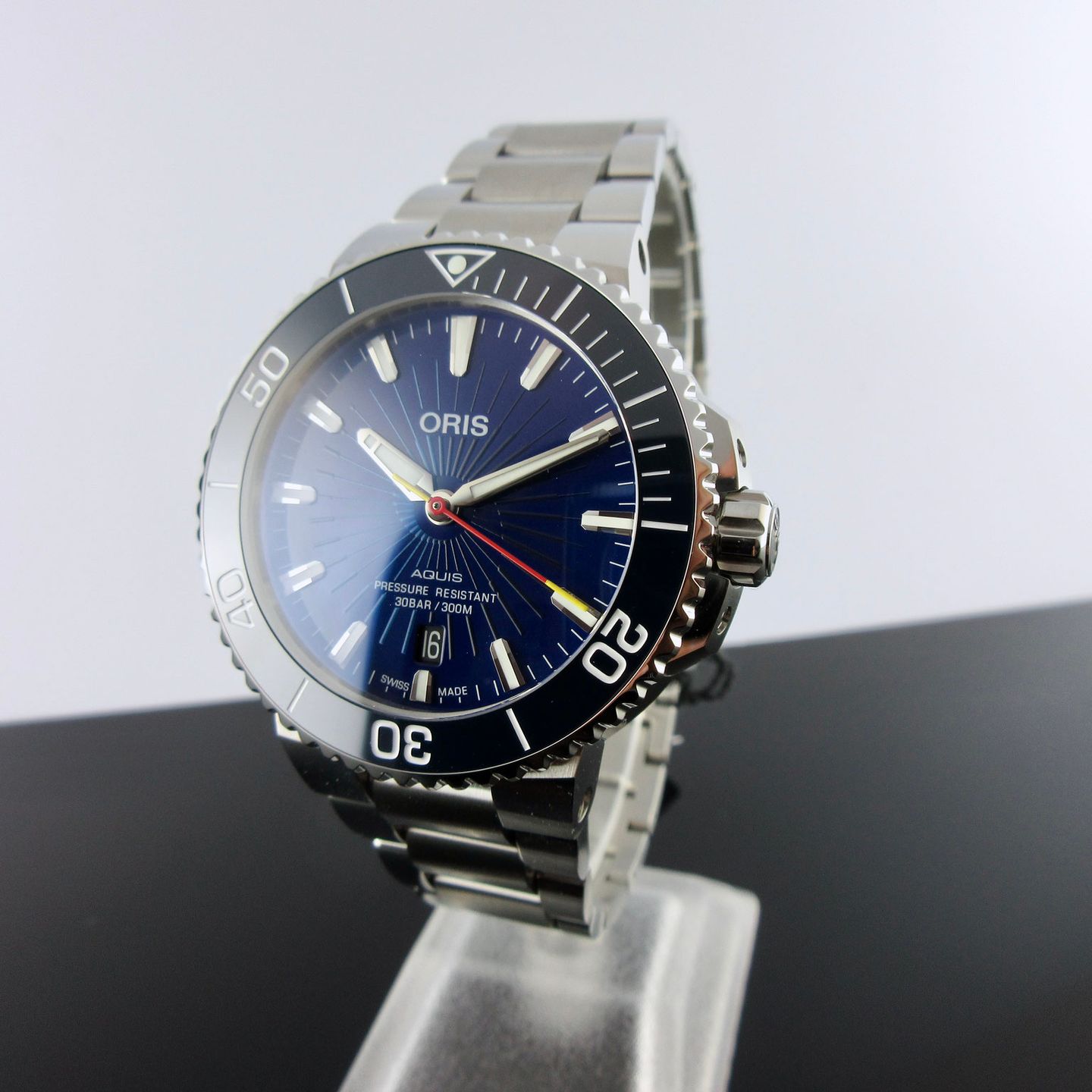 Oris Aquis 01 733 7766 4485-Set (2024) - Blauw wijzerplaat 42mm Staal (2/8)