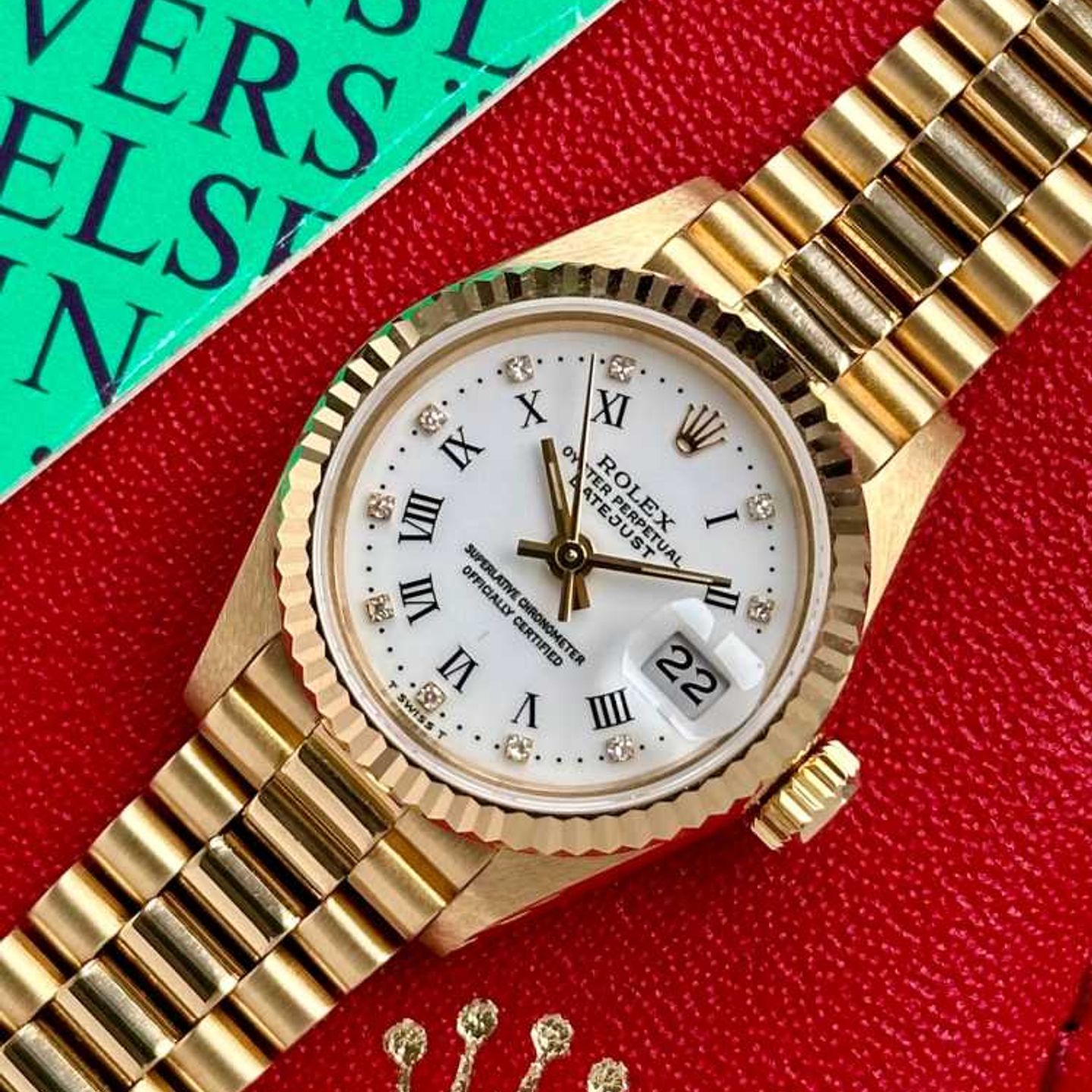 Rolex Lady-Datejust 69178 (1987) - White dial 26 mm Yellow Gold case (6/8)