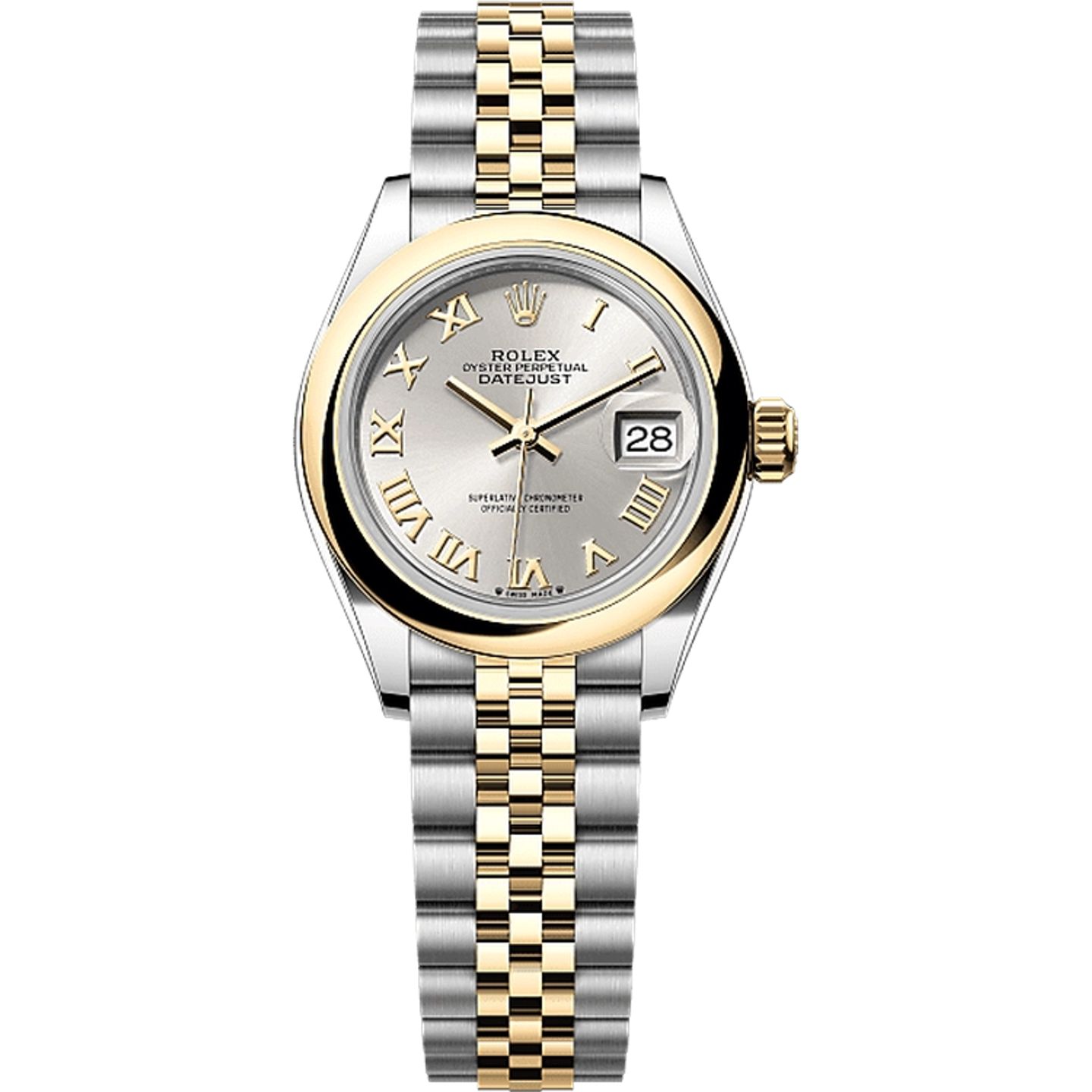 Rolex Lady-Datejust 279163 (2025) - Silver dial 28 mm Gold/Steel case (1/1)