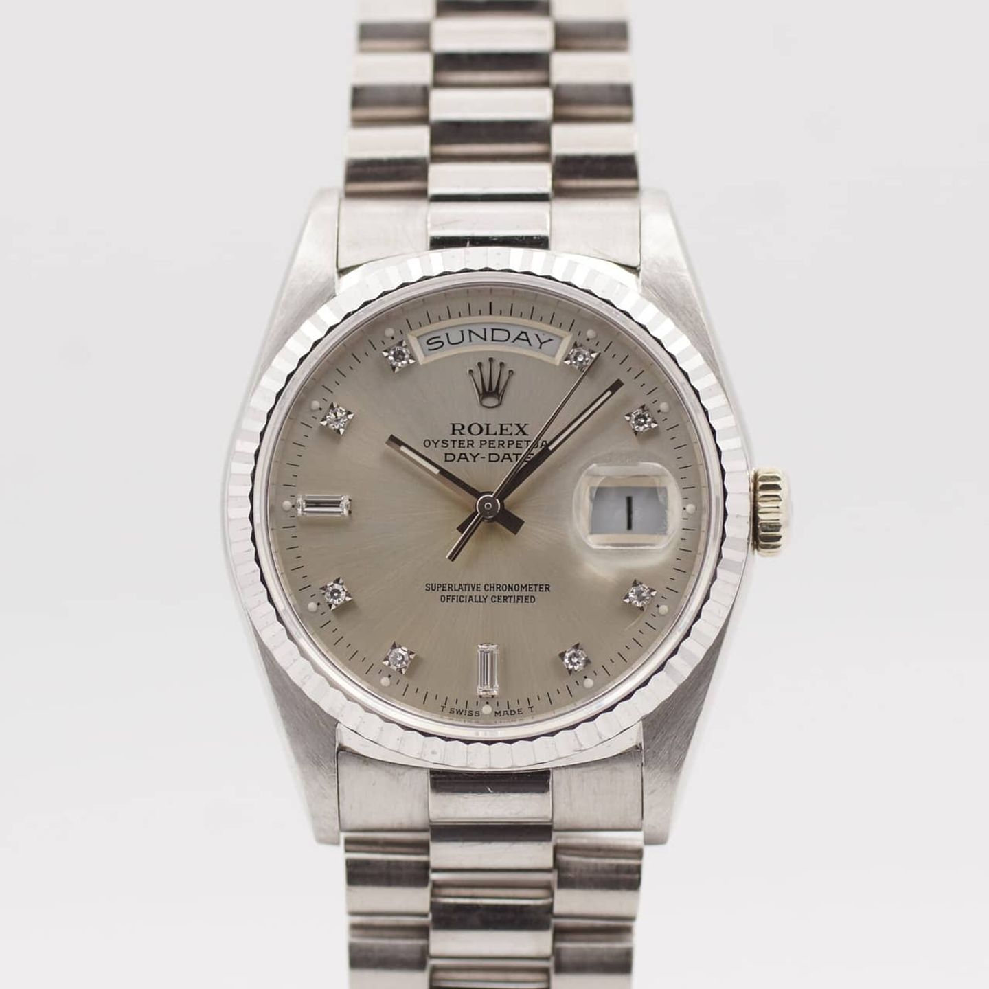Rolex Day-Date 36 18239 (1991) - Champagne dial 36 mm White Gold case (1/8)