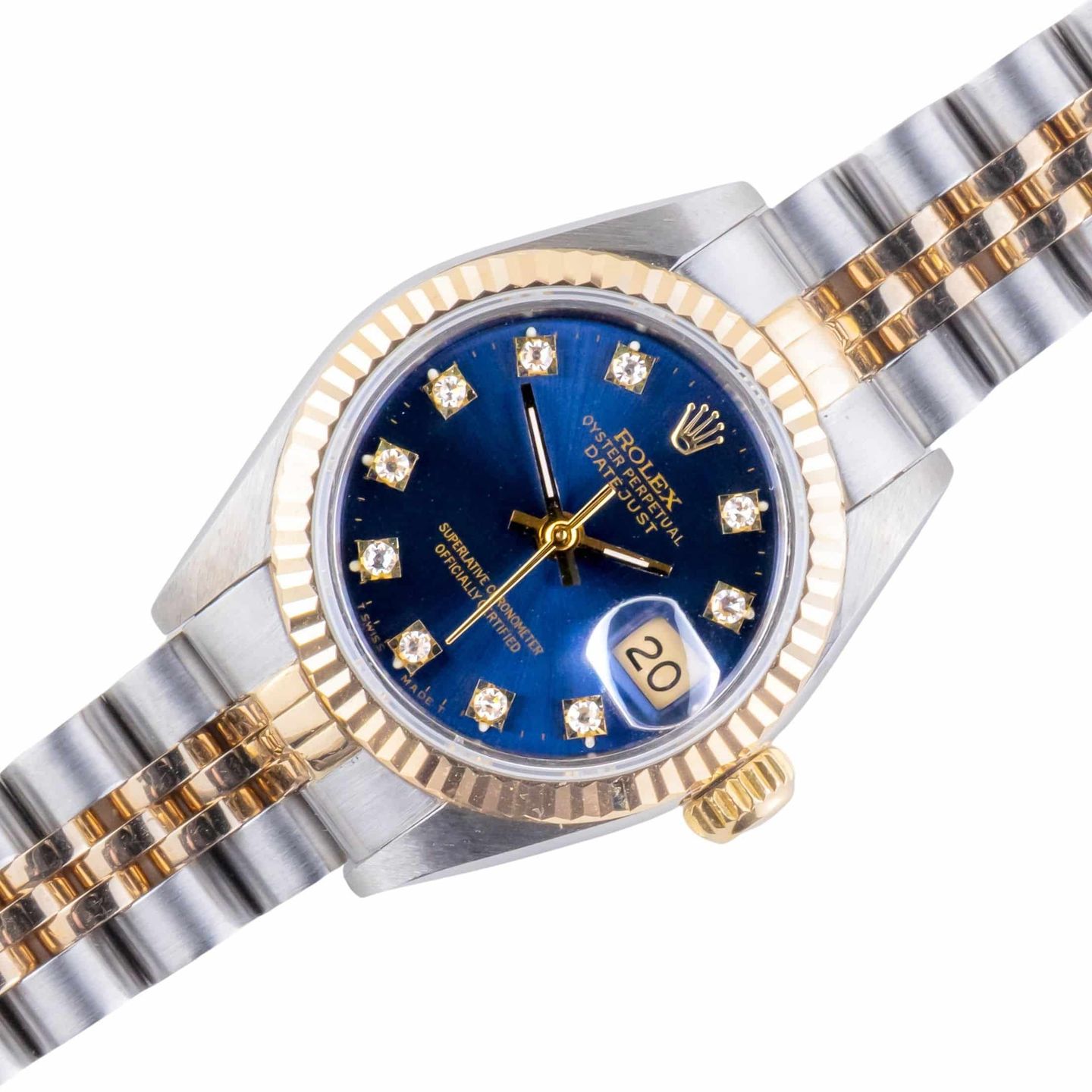 Rolex Lady-Datejust 69173 (1993) - Blue dial 26 mm Gold/Steel case (1/8)
