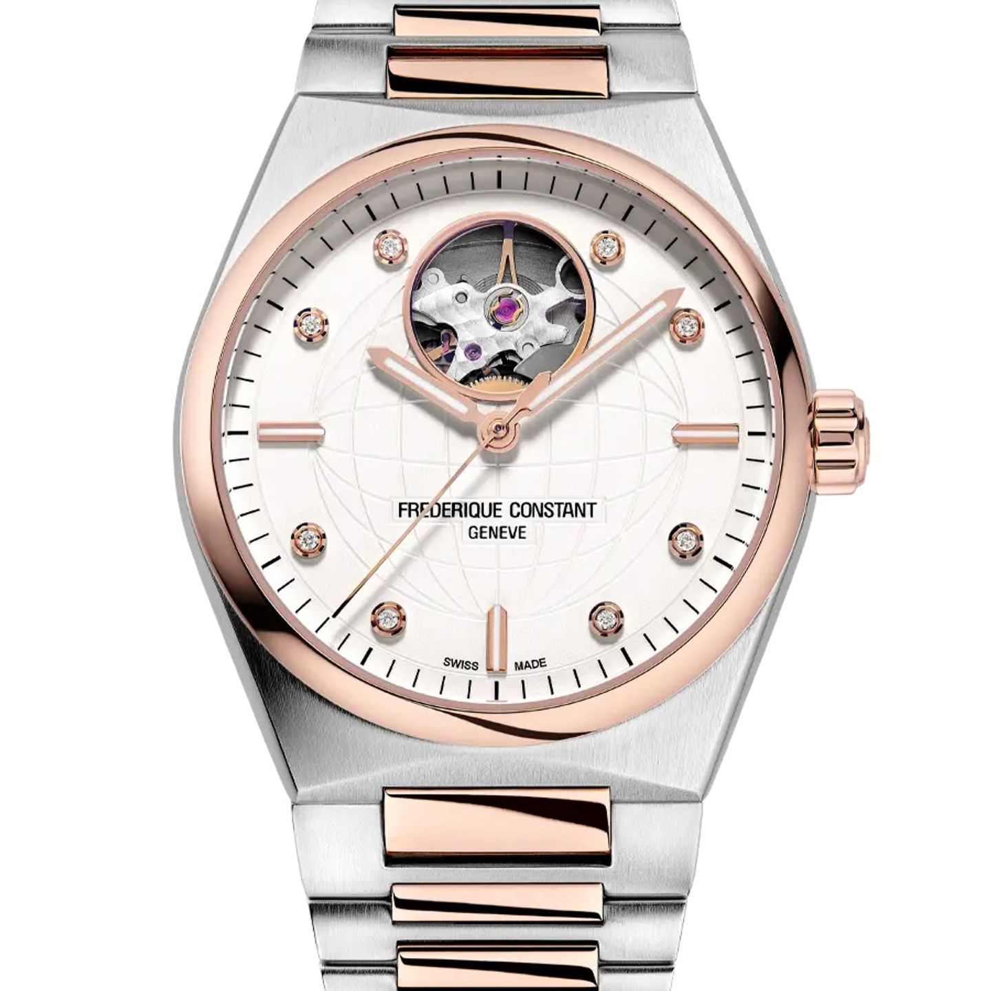 Frederique Constant Ladies Automatic Heart Beat FC-310VD2NH2B (2024) - Silver dial 34 mm Gold/Steel case (1/2)