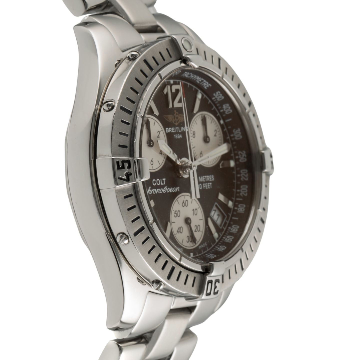 Breitling Colt A53350 (Onbekend (willekeurig serienummer)) - Zwart wijzerplaat 38mm Staal (7/8)