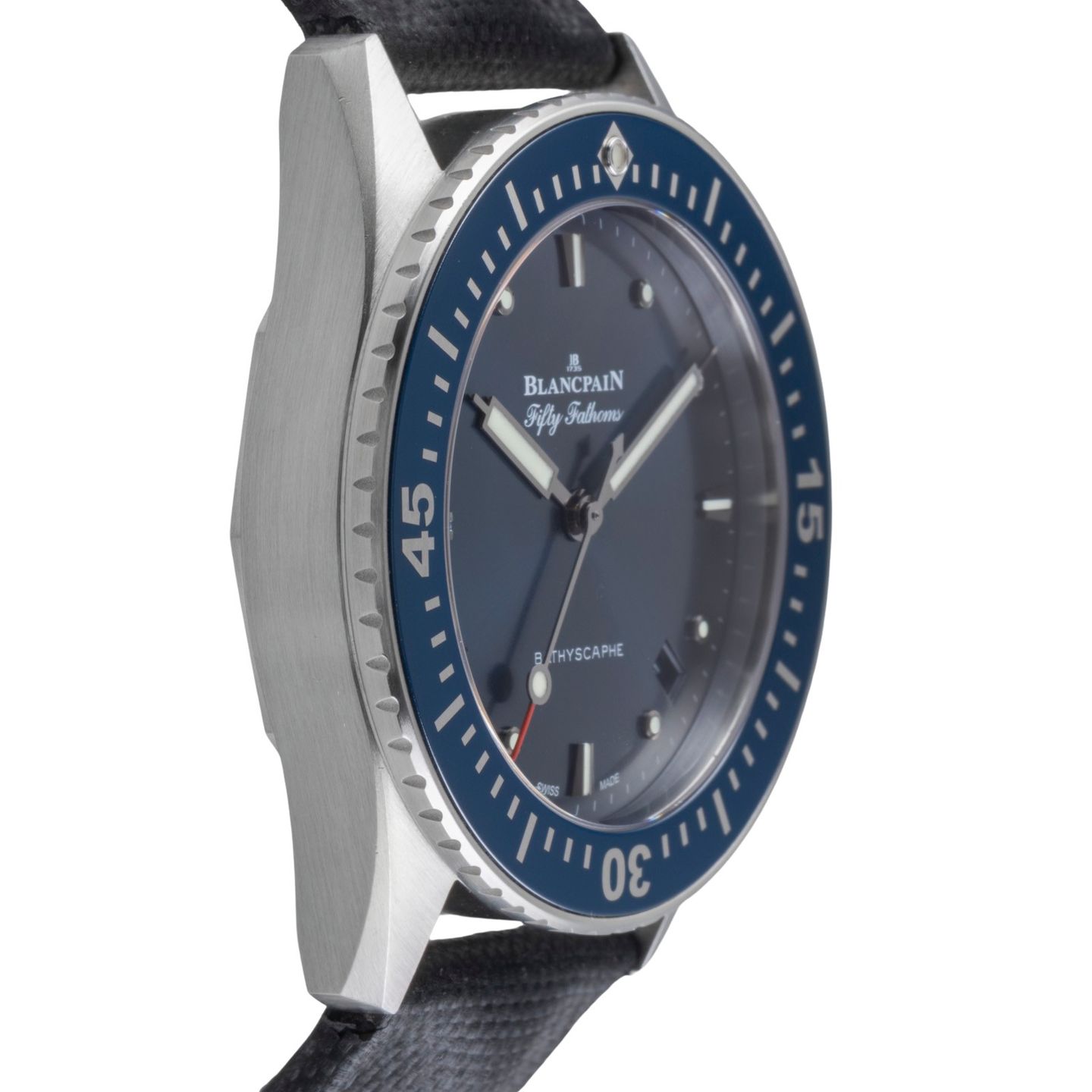 Blancpain Fifty Fathoms Bathyscaphe 5100-1140-O52A (Onbekend (willekeurig serienummer)) - Blauw wijzerplaat 39mm Staal (7/8)