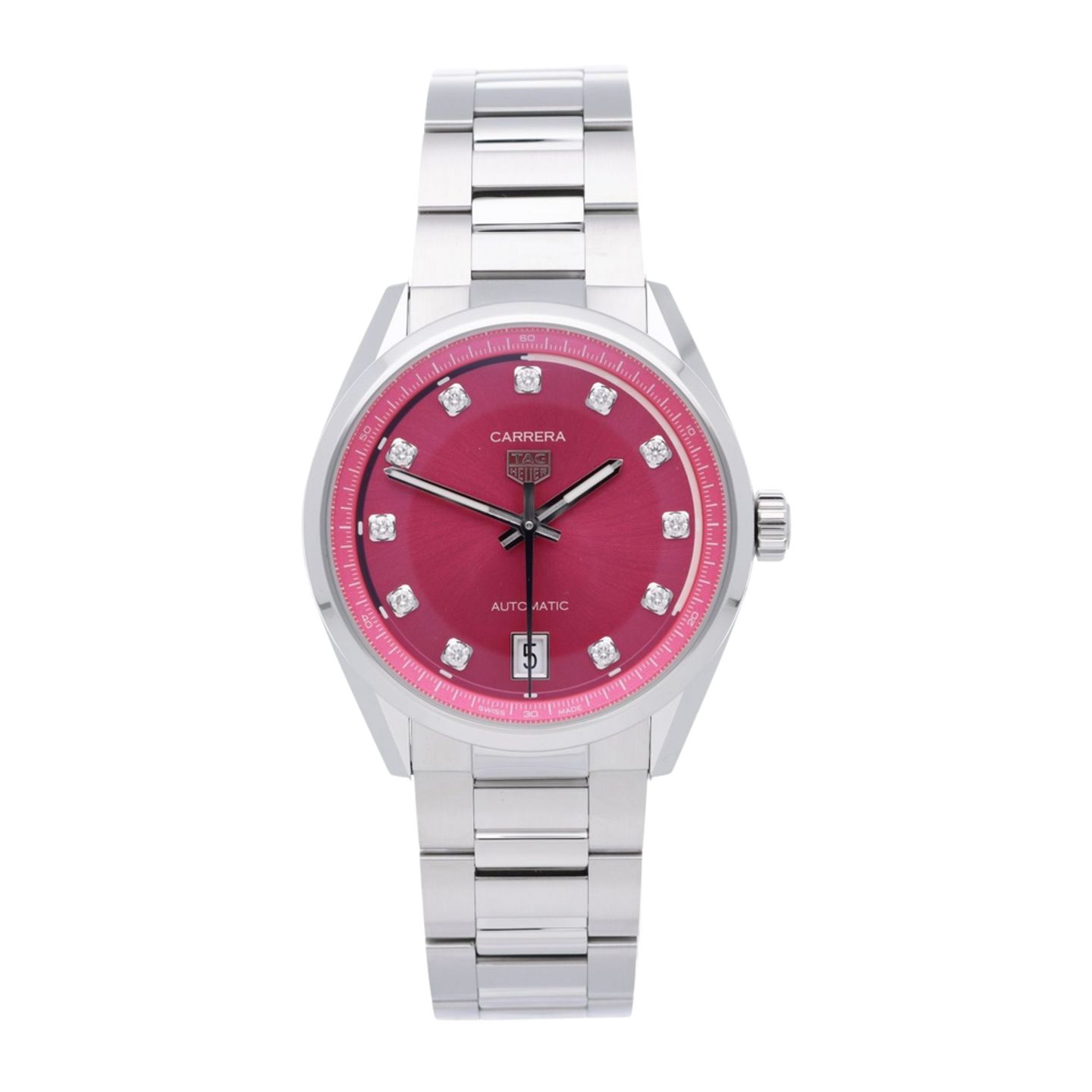 TAG Heuer Carrera Lady WBN2318.BA0001 (2026) - Roze wijzerplaat 36mm Staal (1/7)