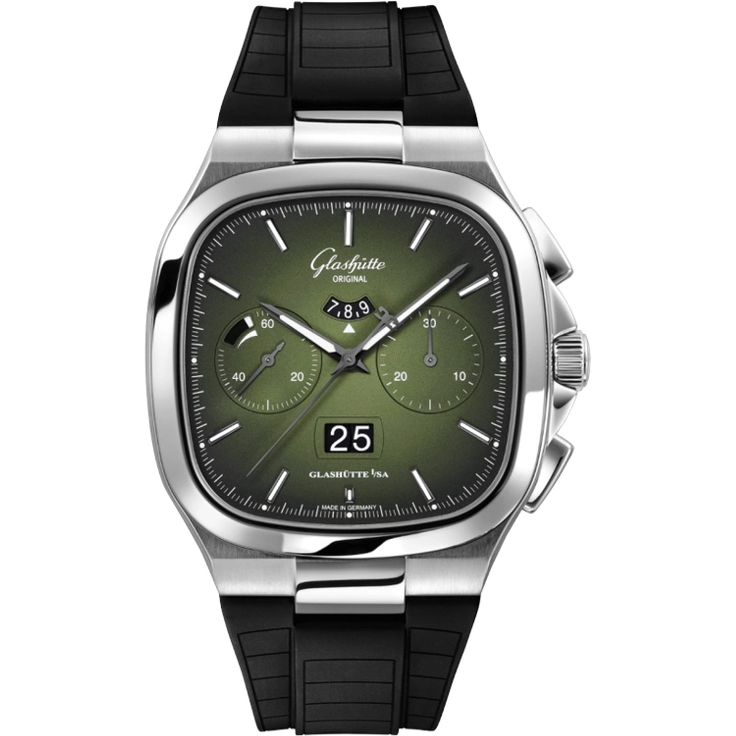 Glashütte Original Seventies Chronograph Panorama Date 1-37-02-09-02-63 (2026) - Groen wijzerplaat 40mm Staal (1/1)