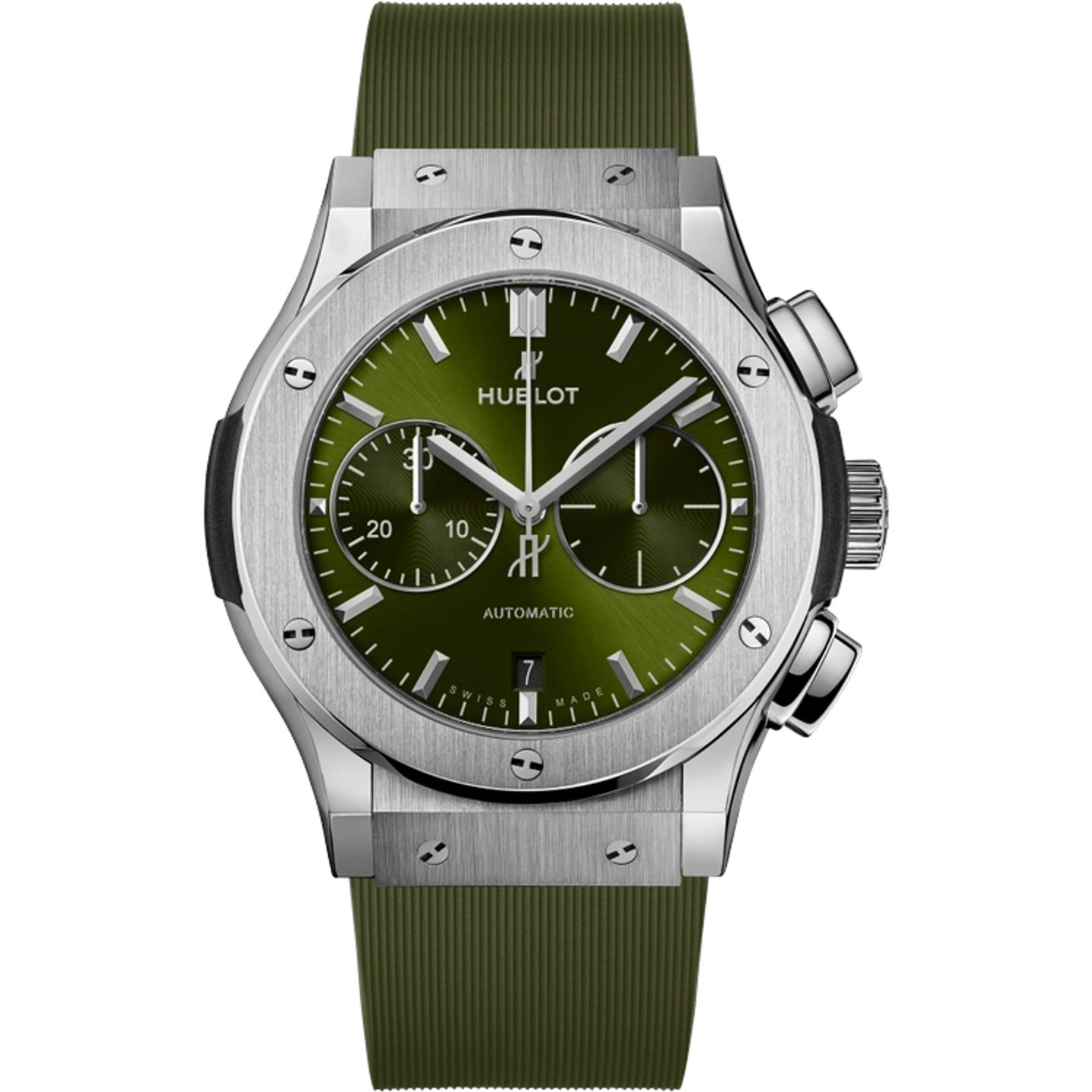 Hublot Classic Fusion Chronograph 521.NX.8970.RX (2025) - Green dial 45 mm Titanium case (1/1)