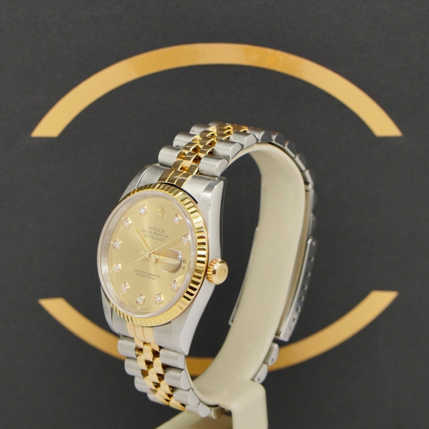 Rolex Datejust 36 16233 (1998) - Gold dial 36 mm Gold/Steel case (2/7)