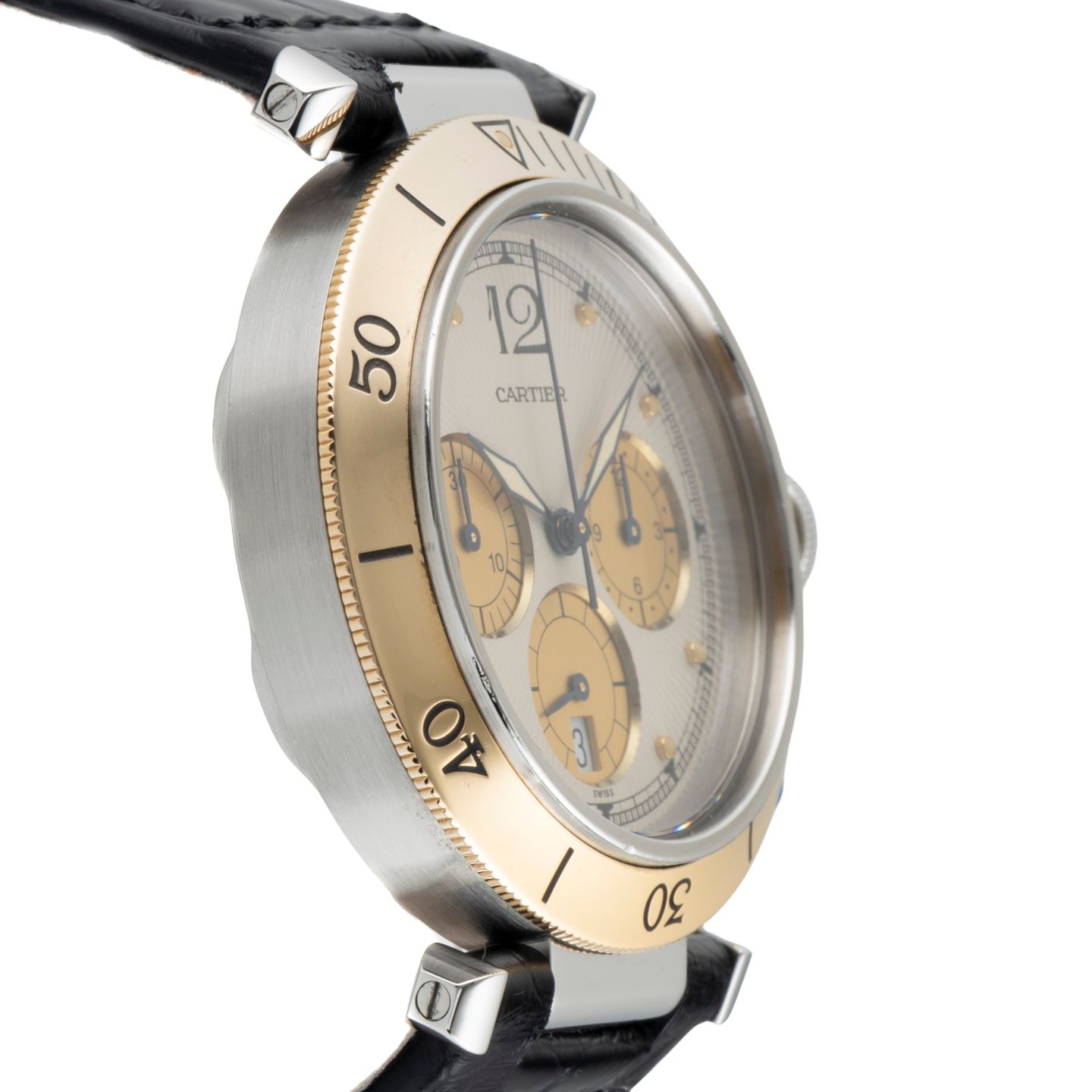 Cartier Pasha W3101155 (2000) - White dial 38 mm Gold/Steel case (7/8)