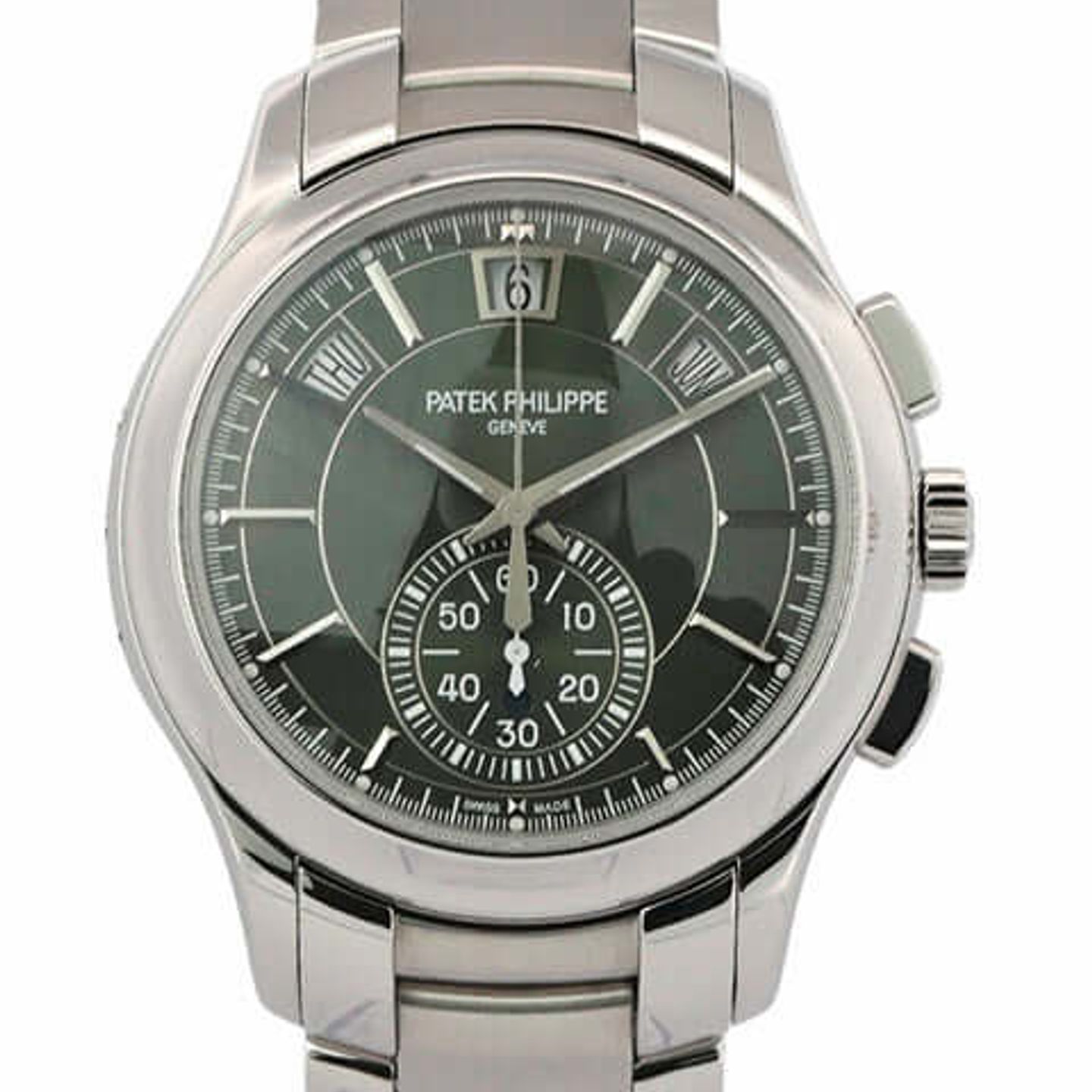 Patek Philippe Annual Calendar Chronograph 5905/1A-001 (2023) - Green dial 42 mm Steel case (1/8)