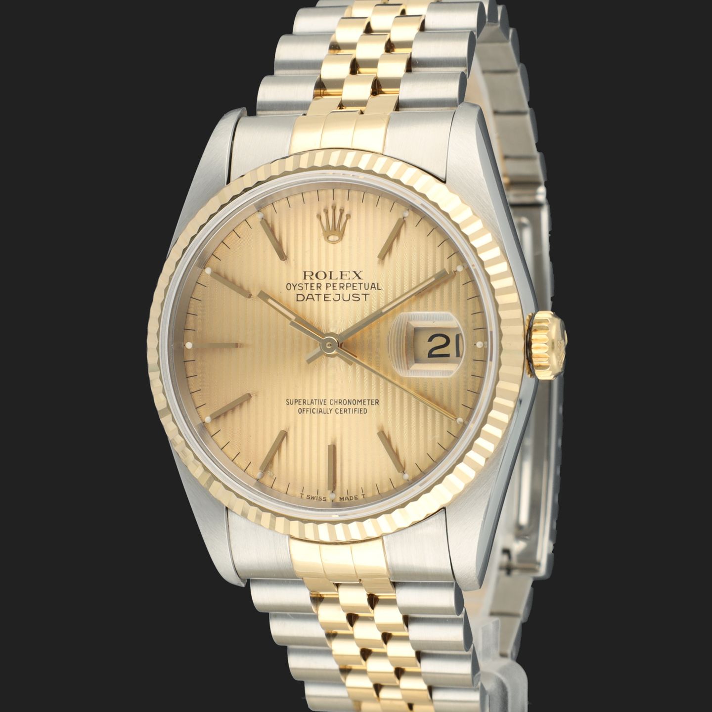 Rolex Datejust 36 16233 (1996) - Champagne dial 36 mm Gold/Steel case (1/8)