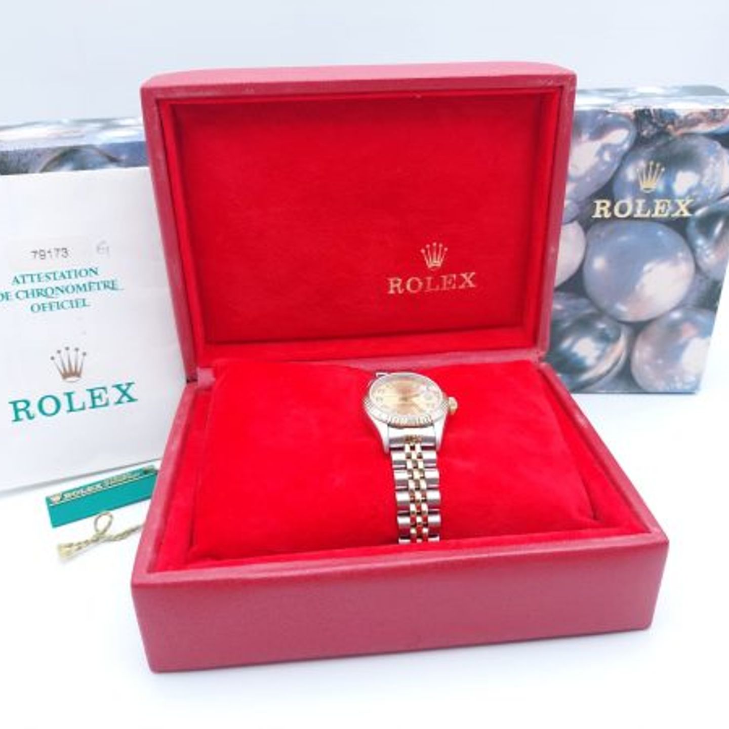 Rolex Lady-Datejust 79173 (1999) - Champagne wijzerplaat 26mm Goud/Staal (2/8)
