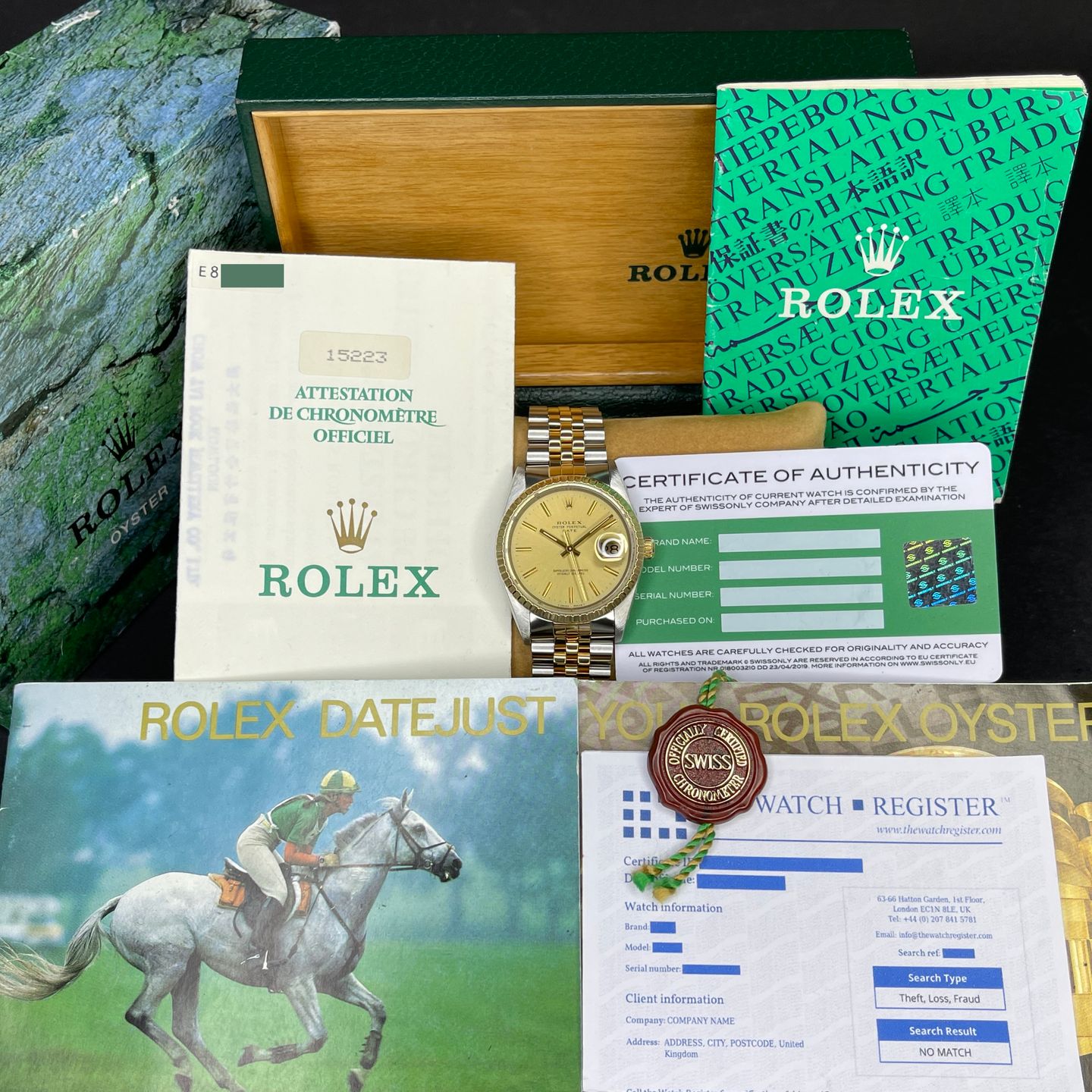 Rolex Oyster Perpetual Date 15223 (1990) - Champagne dial 34 mm Gold/Steel case (2/8)