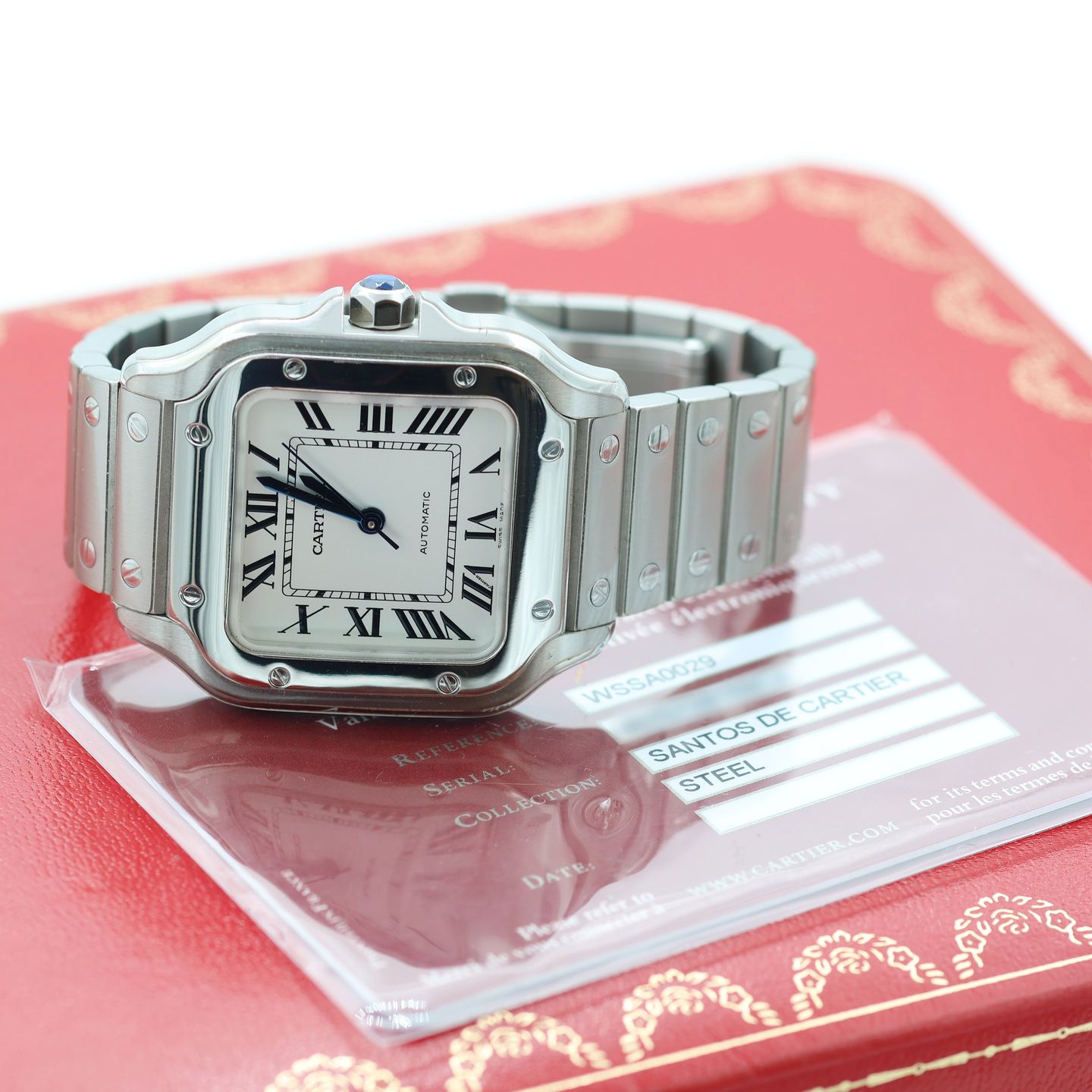 Cartier Santos WSSA0030 (Onbekend (willekeurig serienummer)) - Blauw wijzerplaat 40mm Staal (3/8)