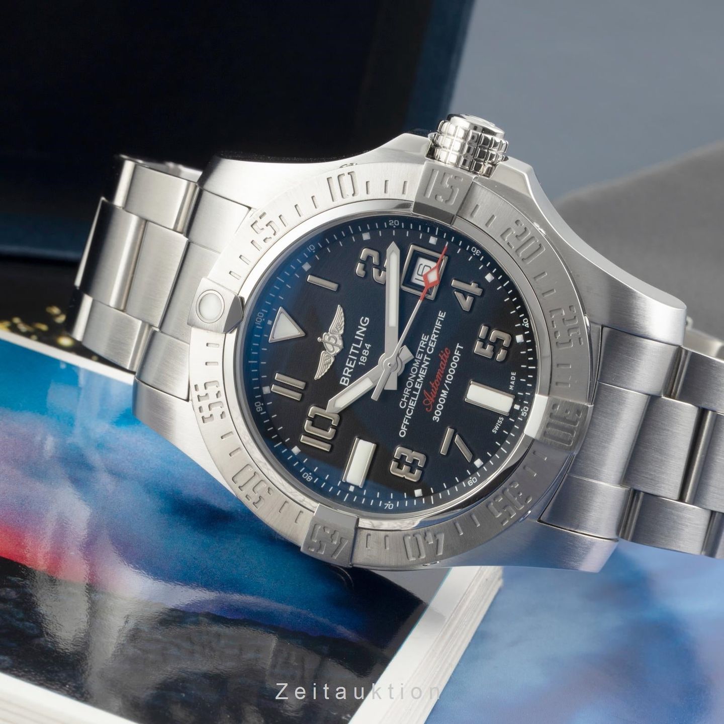Breitling Avenger II Seawolf A17331101B2A1 (Unknown (random serial)) - Black dial 45 mm Steel case (2/8)