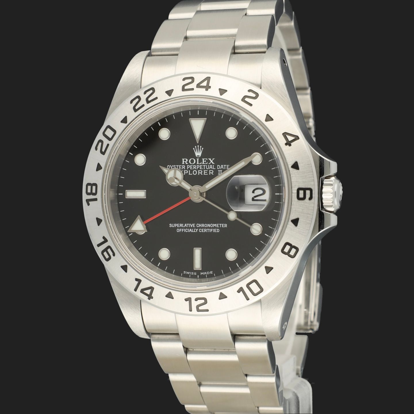 Rolex Explorer II 16570 (2003) - Black dial 40 mm Steel case (1/8)