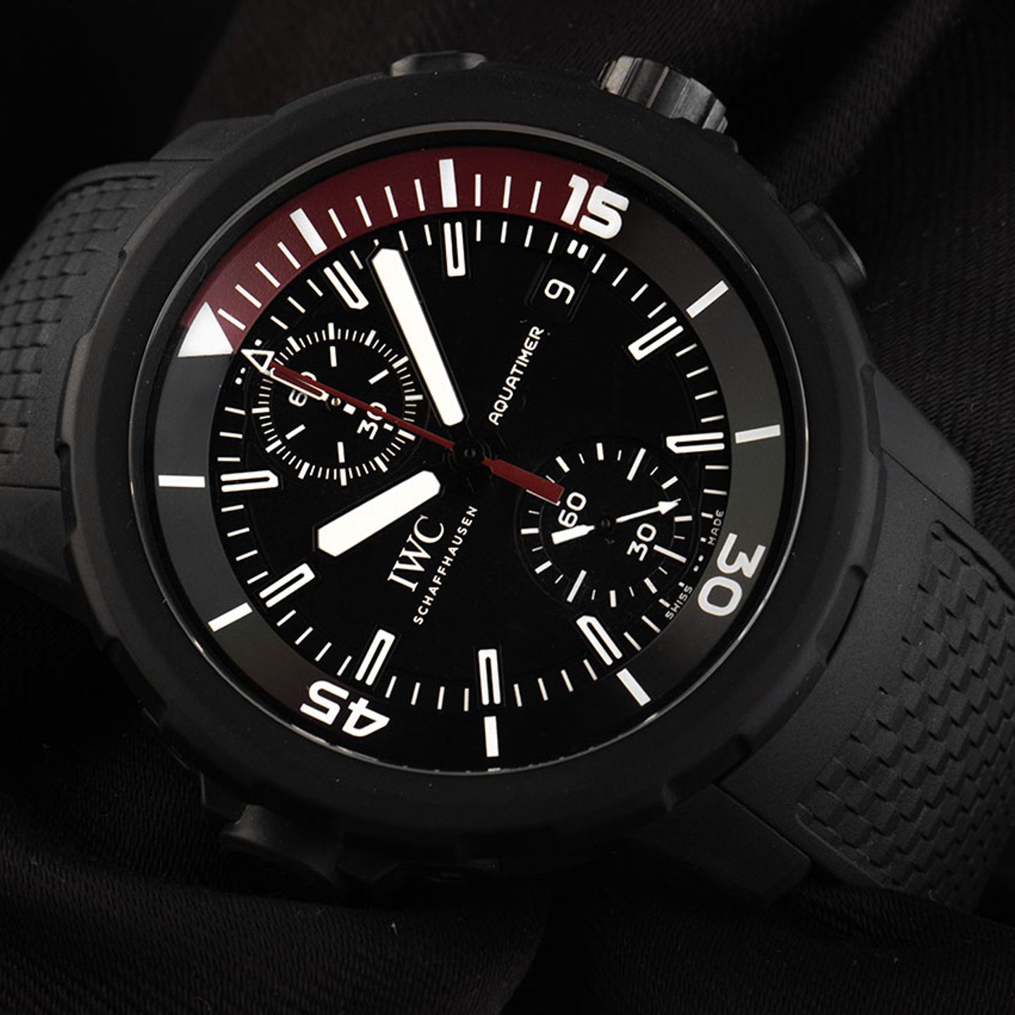 IWC Aquatimer Chronograph IW379505 (2017) - Zwart wijzerplaat 44mm Staal (3/8)